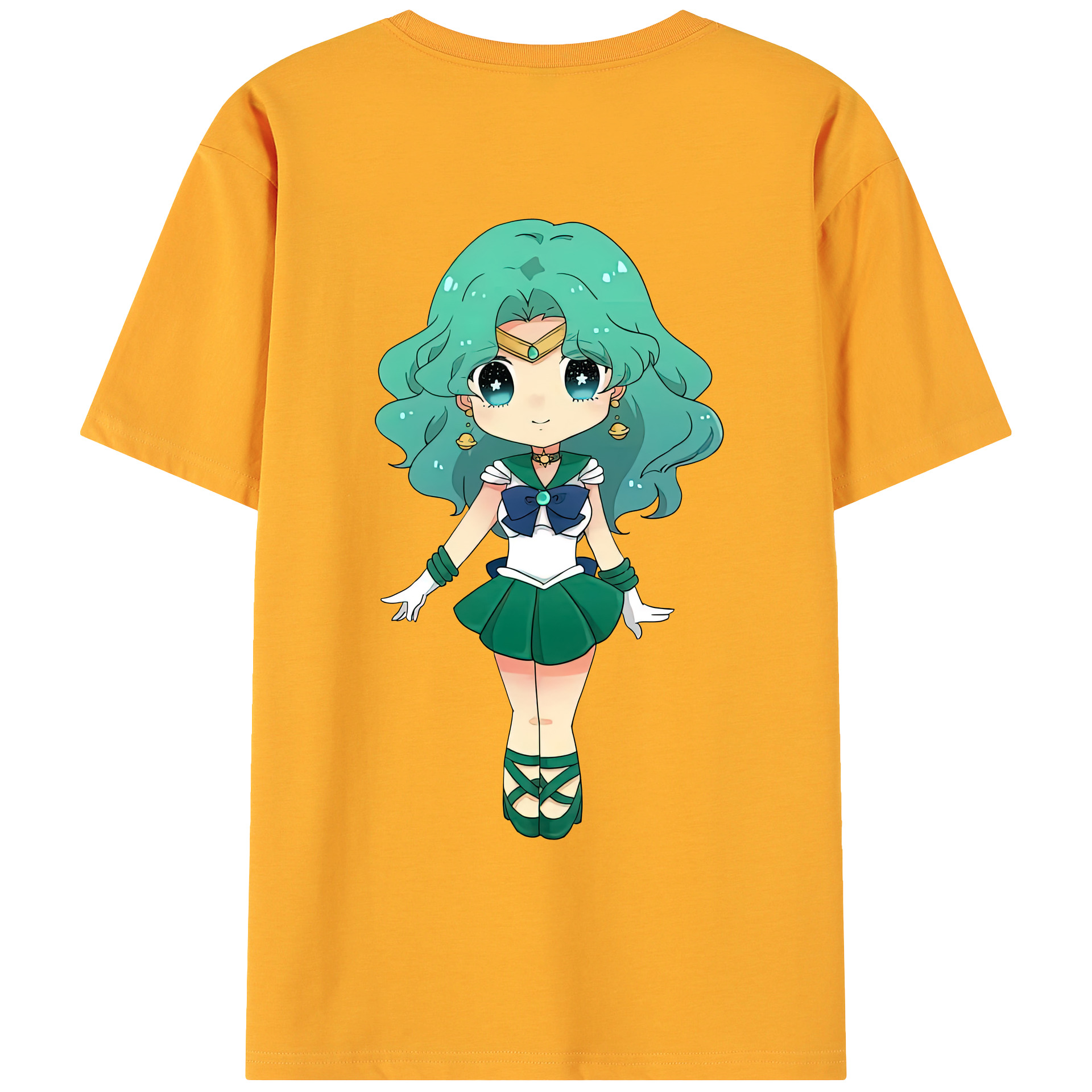 （画像用） 美少女戦士セーラームーン 海王 みちる（かいおう みちる） Sailor Moon Kaiou Michiru 綿100％ メンズ半袖Tシャツ（バックプリント） 通気性