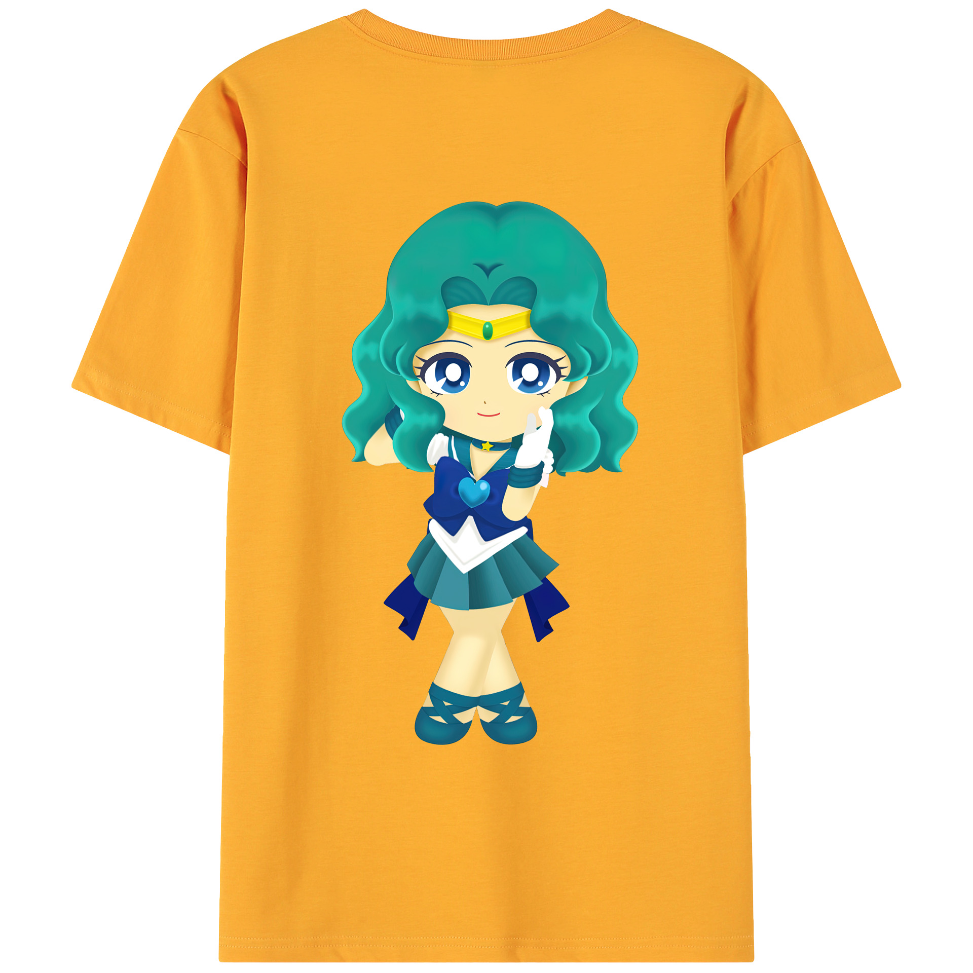 （画像用） 美少女戦士セーラームーン 海王 みちる（かいおう みちる） Sailor Moon Kaiou Michiru 綿100％ メンズ半袖Tシャツ（バックプリント） 通気性