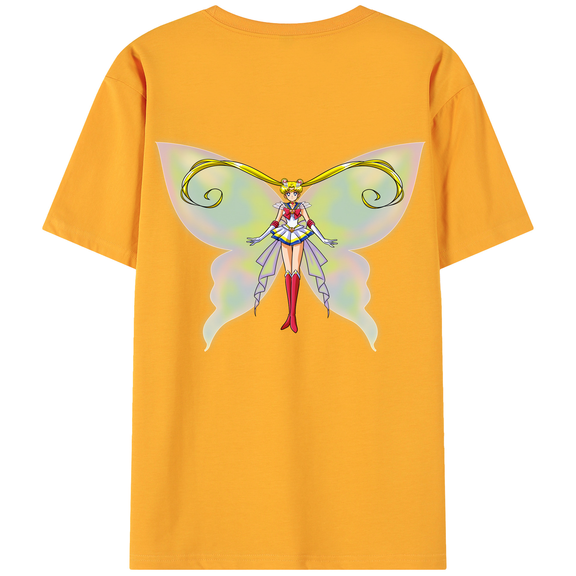 （画像用） 美少女戦士セーラームーン 月野 うさぎ つきの うさぎ Sailor Moon Tsukino Usagi 綿100％ メンズ半袖Tシャツ（バックプリント） 通気性