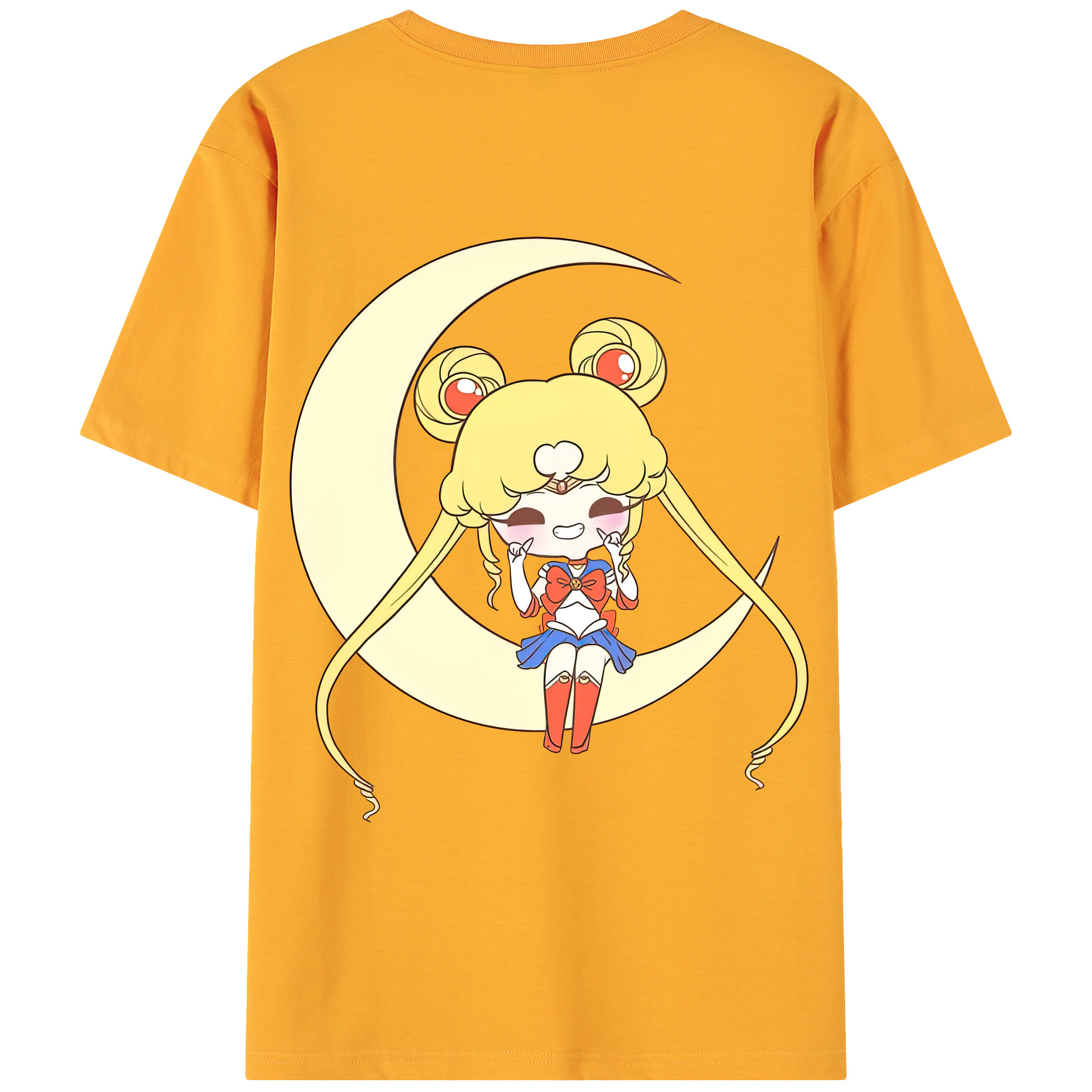 （画像用） 美少女戦士セーラームーン 月野 うさぎ つきの うさぎ Sailor Moon Tsukino Usagi 綿100％ メンズ半袖Tシャツ（バックプリント） 通気性