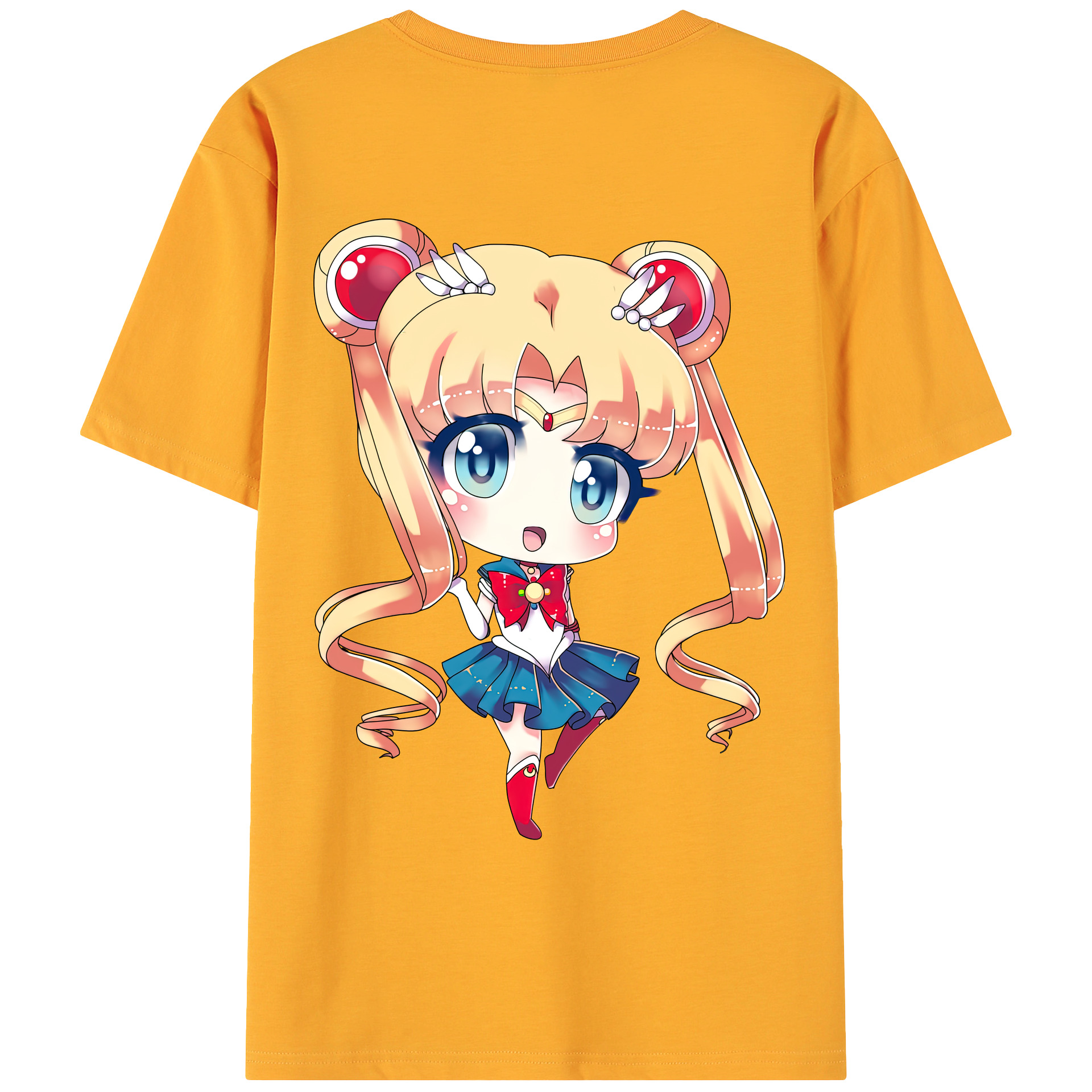 （画像用） 美少女戦士セーラームーン 月野 うさぎ つきの うさぎ Sailor Moon Tsukino Usagi 綿100％ メンズ半袖Tシャツ（バックプリント） 通気性
