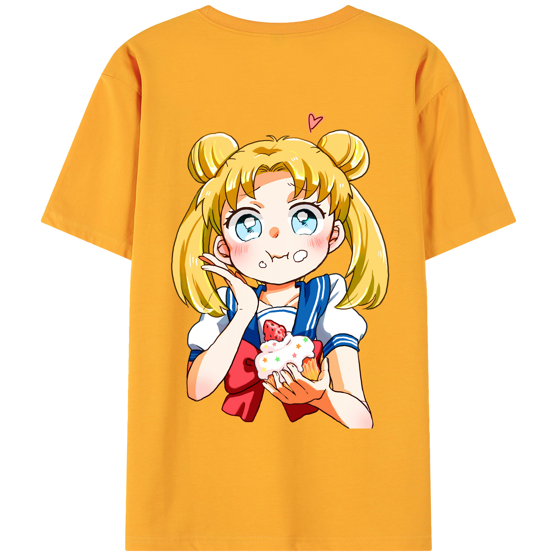 （画像用） 美少女戦士セーラームーン 愛野 美奈子 あいの みなこ Sailor Moon Aino Minako 綿100％ メンズ半袖Tシャツ（バックプリント） 通気性