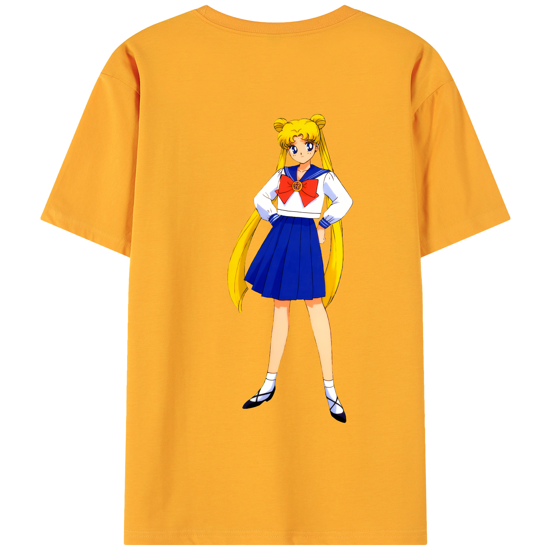 （画像用） 美少女戦士セーラームーン 愛野 美奈子 あいの みなこ Sailor Moon Aino Minako 綿100％ メンズ半袖Tシャツ（バックプリント） 通気性