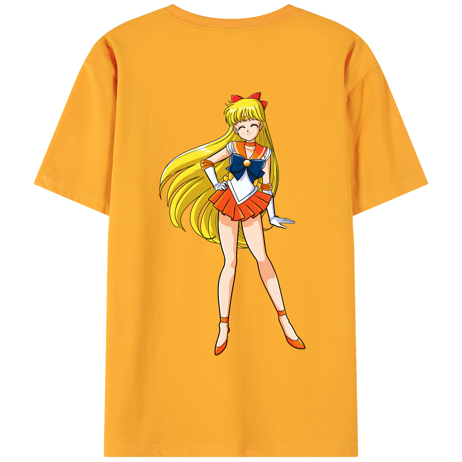 （画像用） 美少女戦士セーラームーン 愛野 美奈子 あいの みなこ Sailor Moon Aino Minako 綿100％ メンズ半袖Tシャツ（バックプリント） 通気性