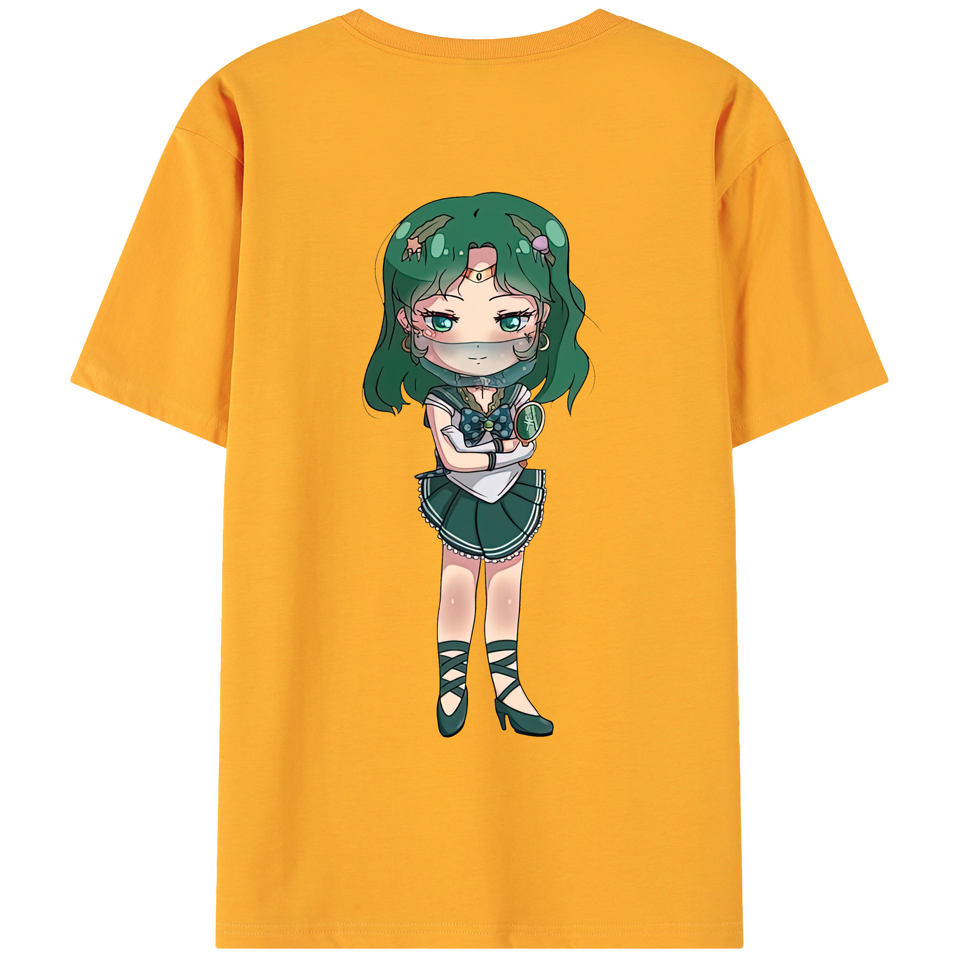 （画像用） 美少女戦士セーラームーン 海王 みちる（かいおう みちる） Sailor Moon Kaiou Michiru 綿100％ メンズ半袖Tシャツ（バックプリント） 通気性