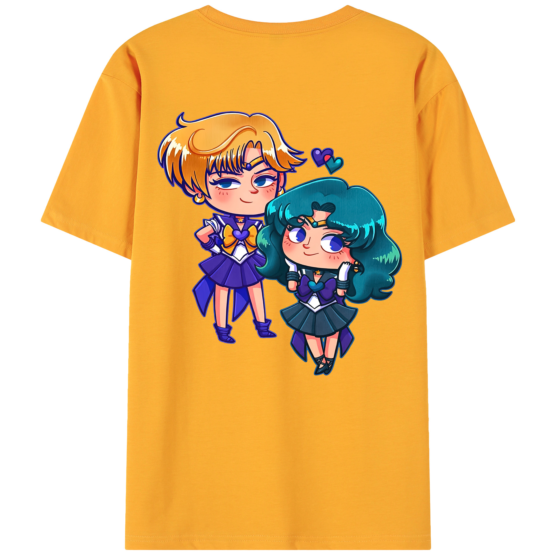 （画像用） 美少女戦士セーラームーン 天王はるか Sailor Moon Tenoh Haruka 綿100％ メンズ半袖Tシャツ（バックプリント） 通気性