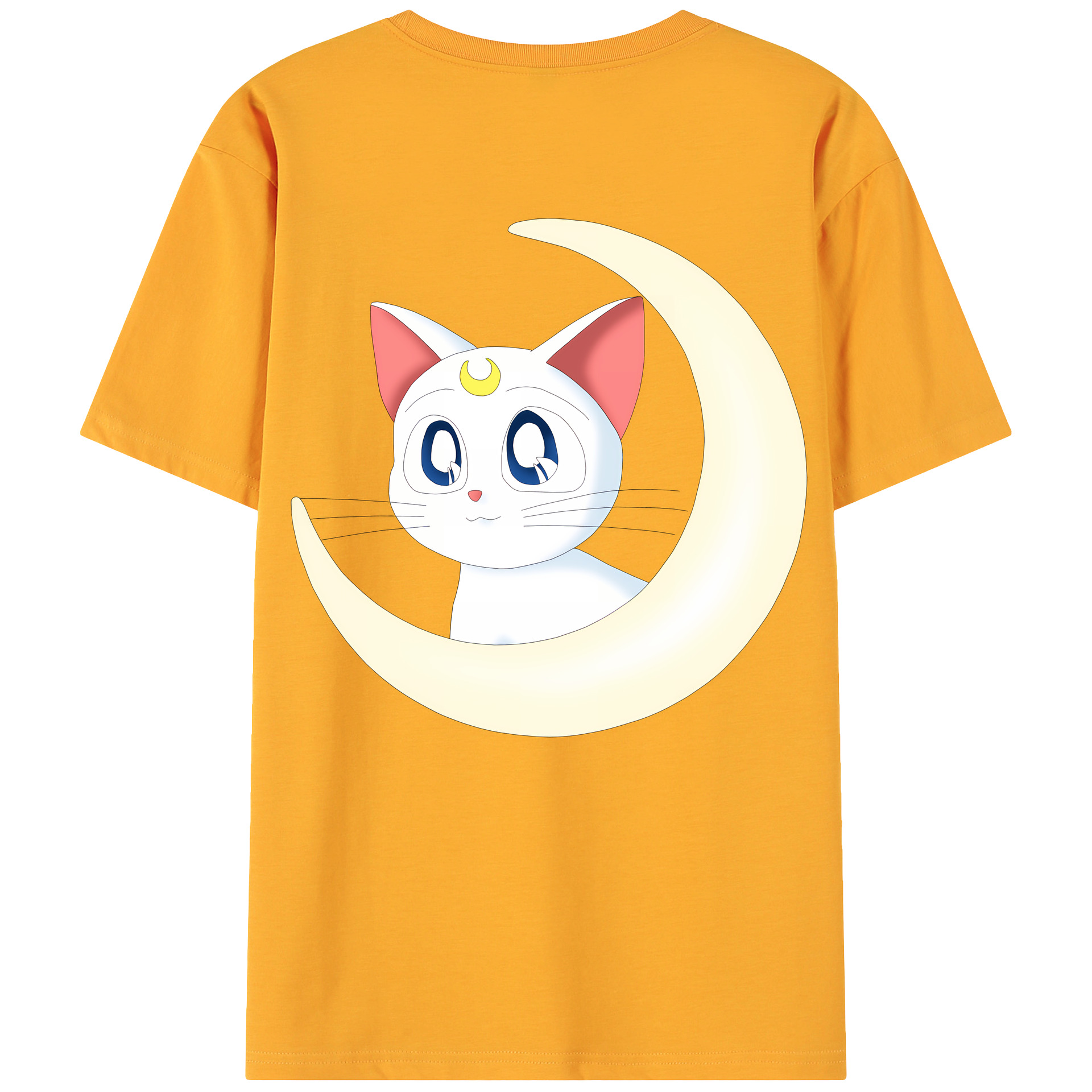 （画像用） 美少女戦士セーラームーン Sailor Moon 綿100％ メンズ半袖Tシャツ（バックプリント） 通気性