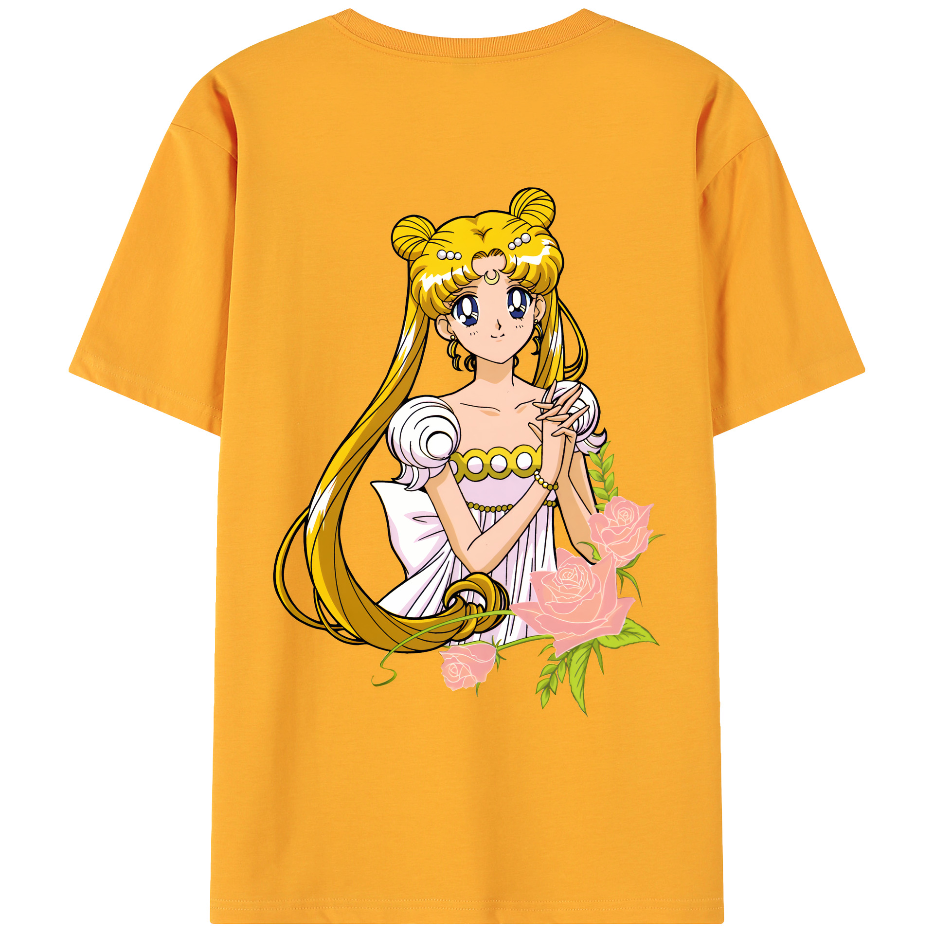 （画像用） 美少女戦士セーラームーン 愛野 美奈子 あいの みなこ Sailor Moon Aino Minako 綿100％ メンズ半袖Tシャツ（バックプリント） 通気性