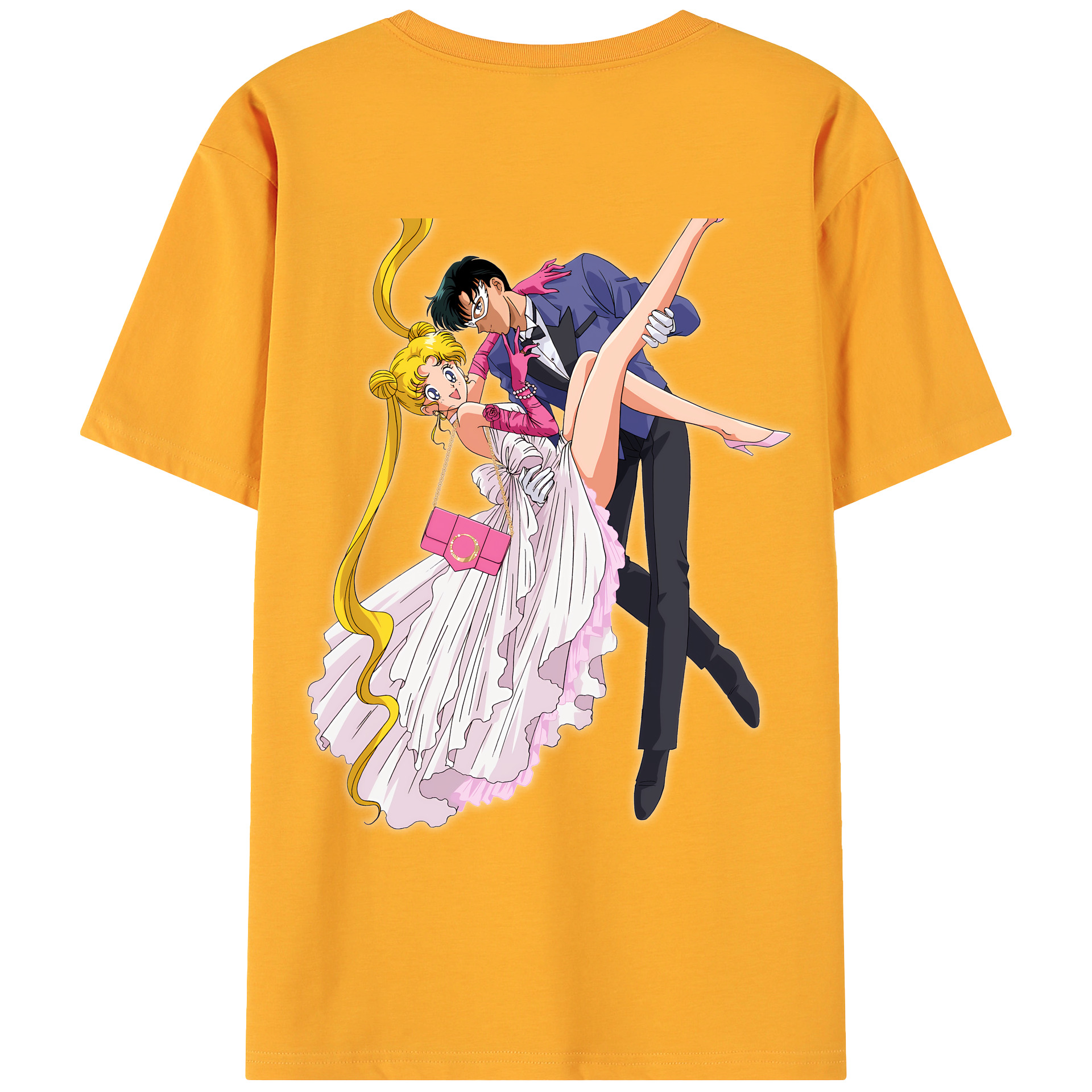 （画像用） 美少女戦士セーラームーン 愛野 美奈子 あいの みなこ Sailor Moon Aino Minako 綿100％ メンズ半袖Tシャツ（バックプリント） 通気性