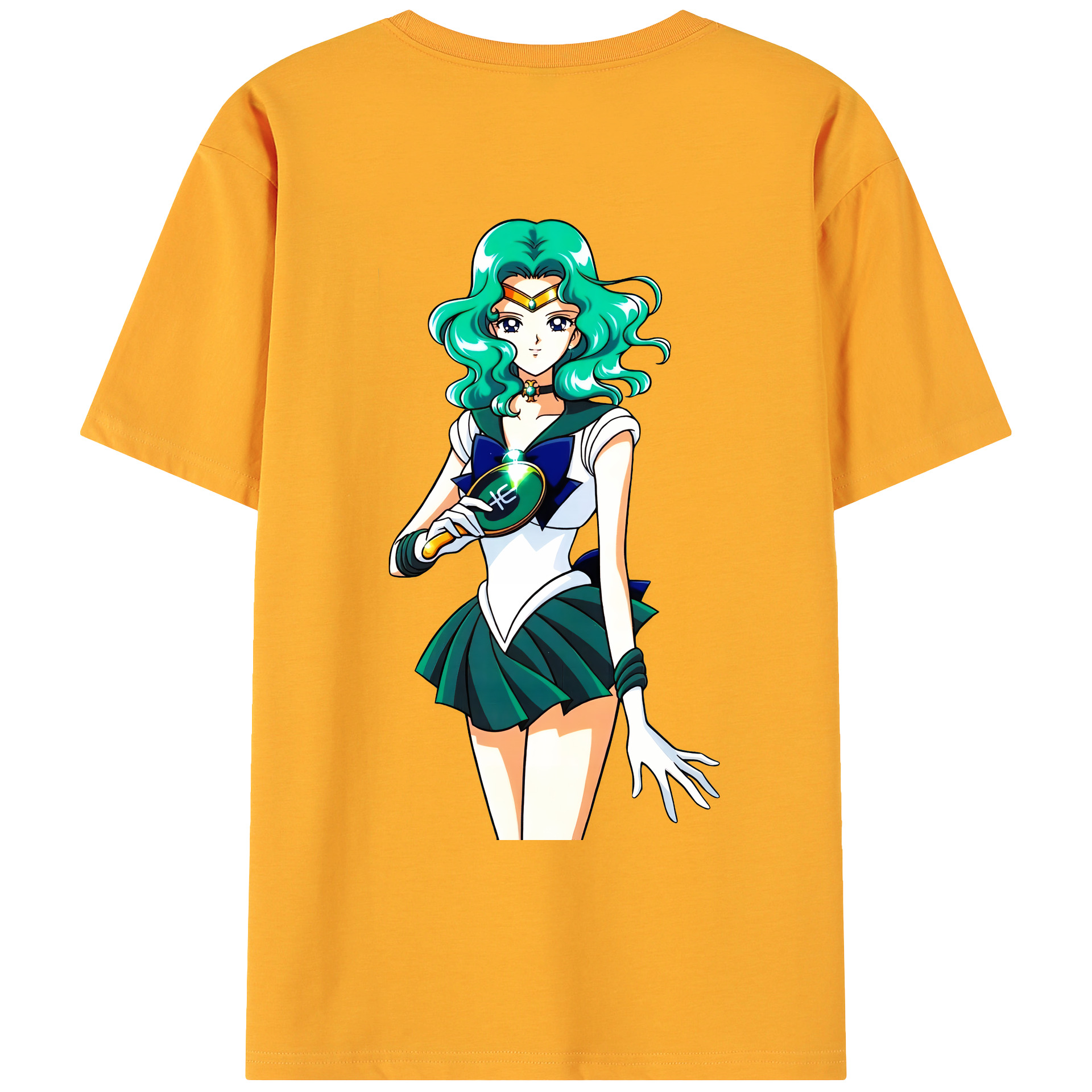 （画像用） 美少女戦士セーラームーン 海王 みちる（かいおう みちる） Sailor Moon Kaiou Michiru 綿100％ メンズ半袖Tシャツ（バックプリント） 通気性