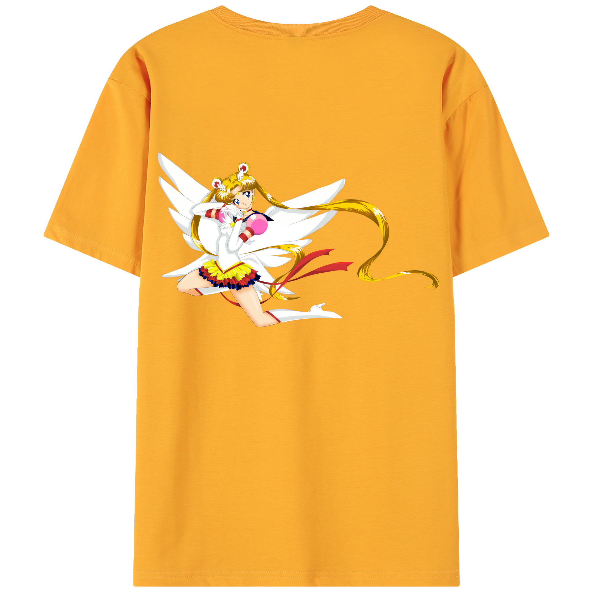 （画像用） 美少女戦士セーラームーン 月野 うさぎ つきの うさぎ Sailor Moon Tsukino Usagi 綿100％ メンズ半袖Tシャツ（バックプリント） 通気性