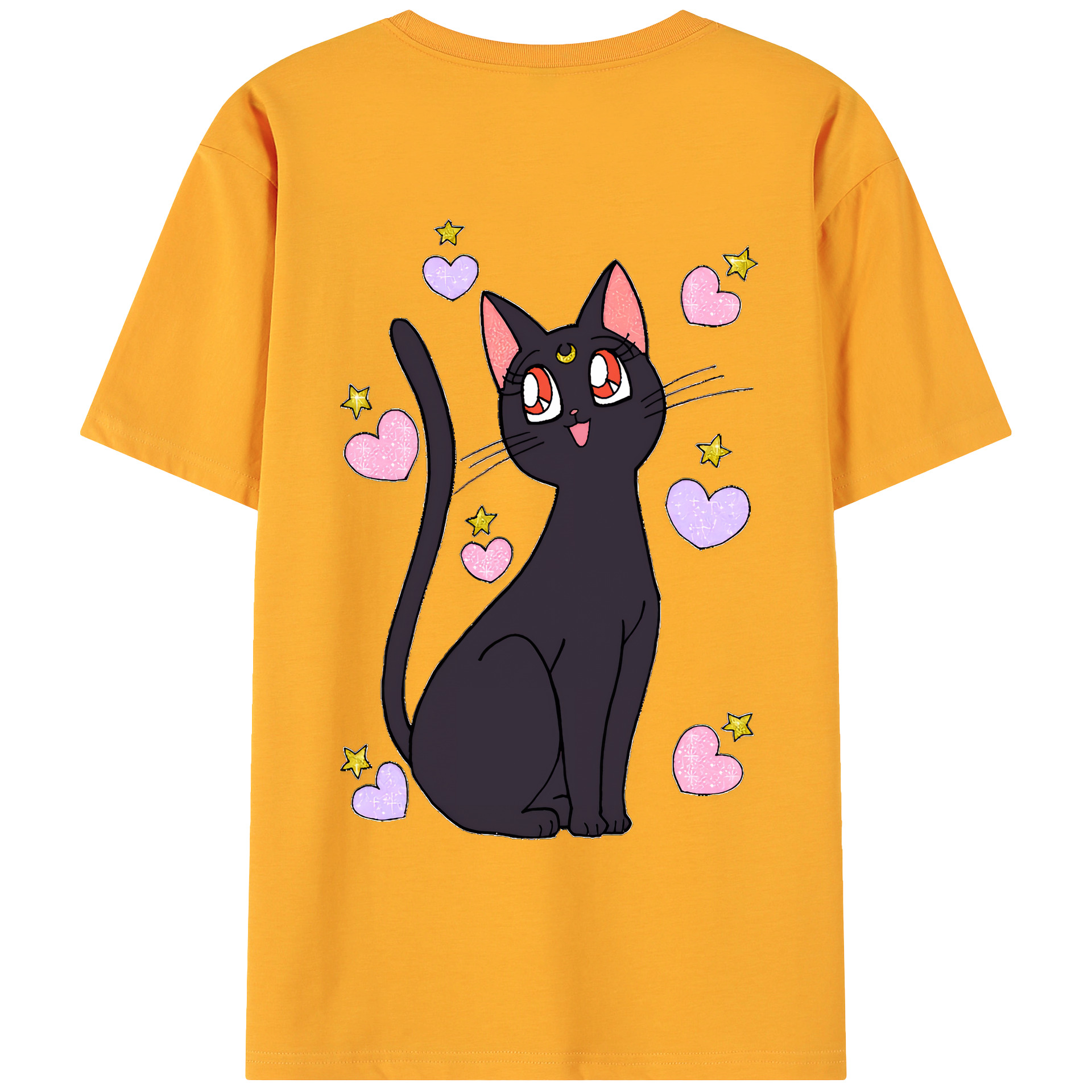 （画像用） 美少女戦士セーラームーン Sailor Moon 綿100％ メンズ半袖Tシャツ（バックプリント） 通気性