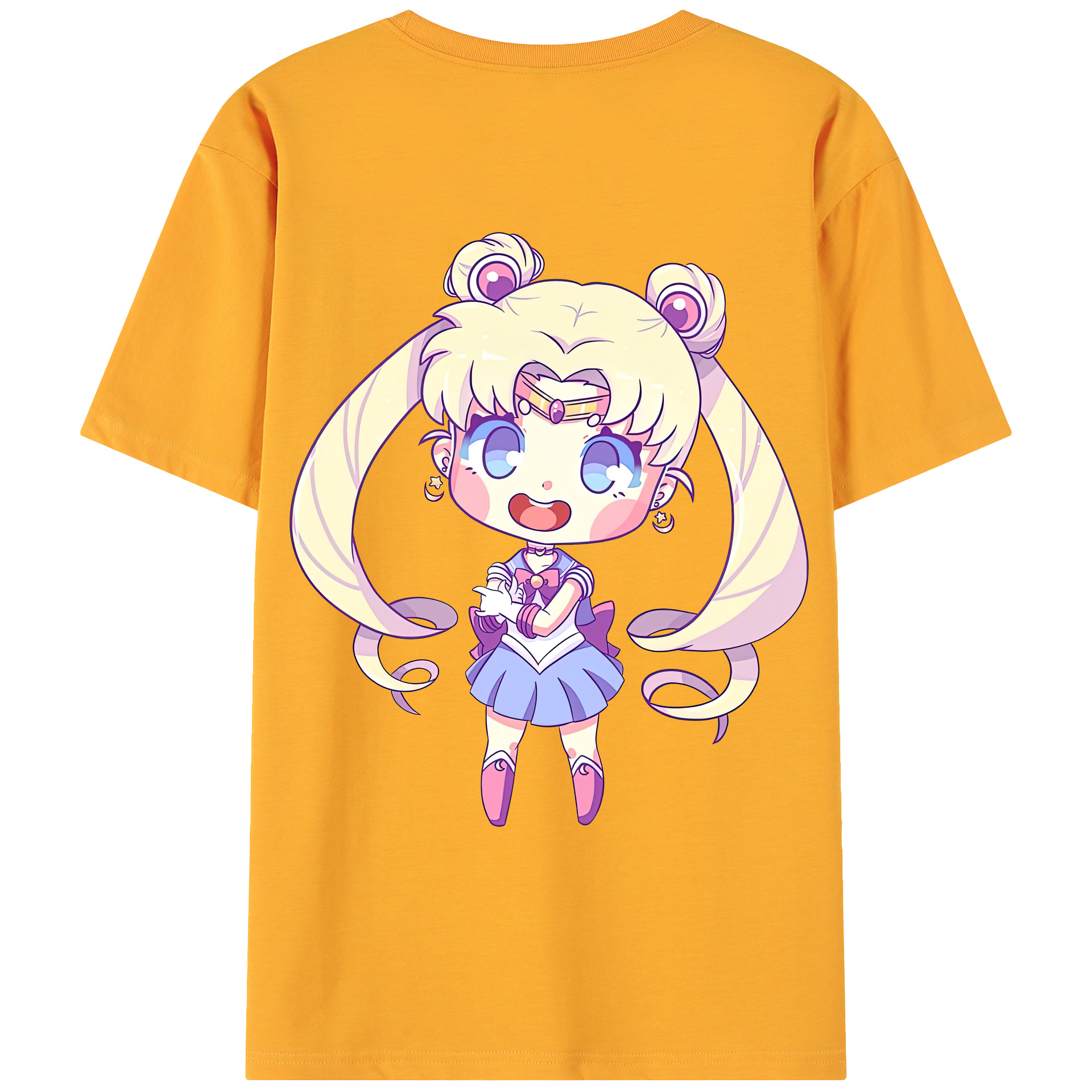 （画像用） 美少女戦士セーラームーン 月野 うさぎ つきの うさぎ Sailor Moon Tsukino Usagi 綿100％ メンズ半袖Tシャツ（バックプリント） 通気性