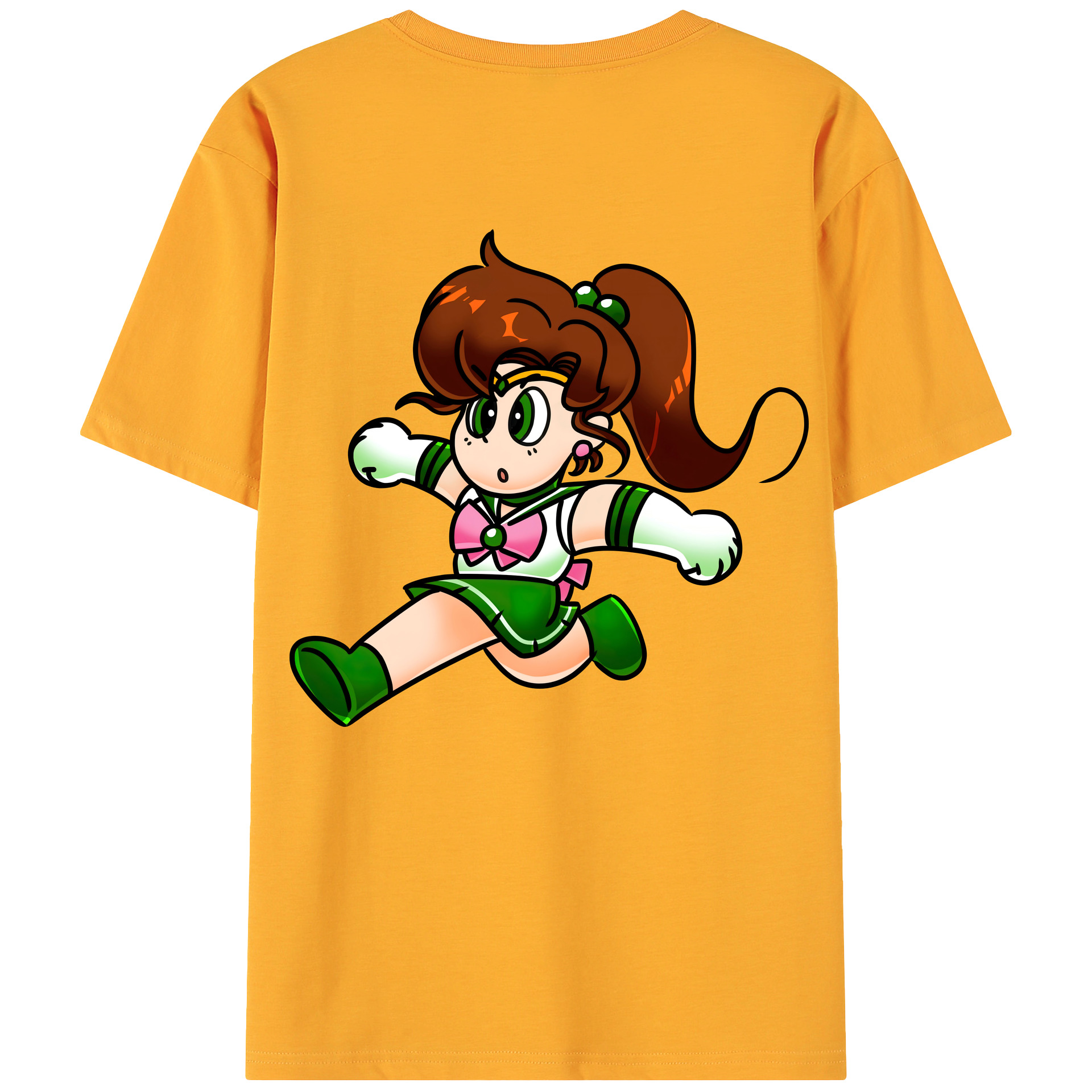 （画像用） 美少女戦士セーラームーン 木野 まこと きの まこと Sailor Moon Kino Makoto （セーラージュピター；Sailor Jupiter） 綿100％ メンズ半袖Tシャツ（バックプリント） 通気性