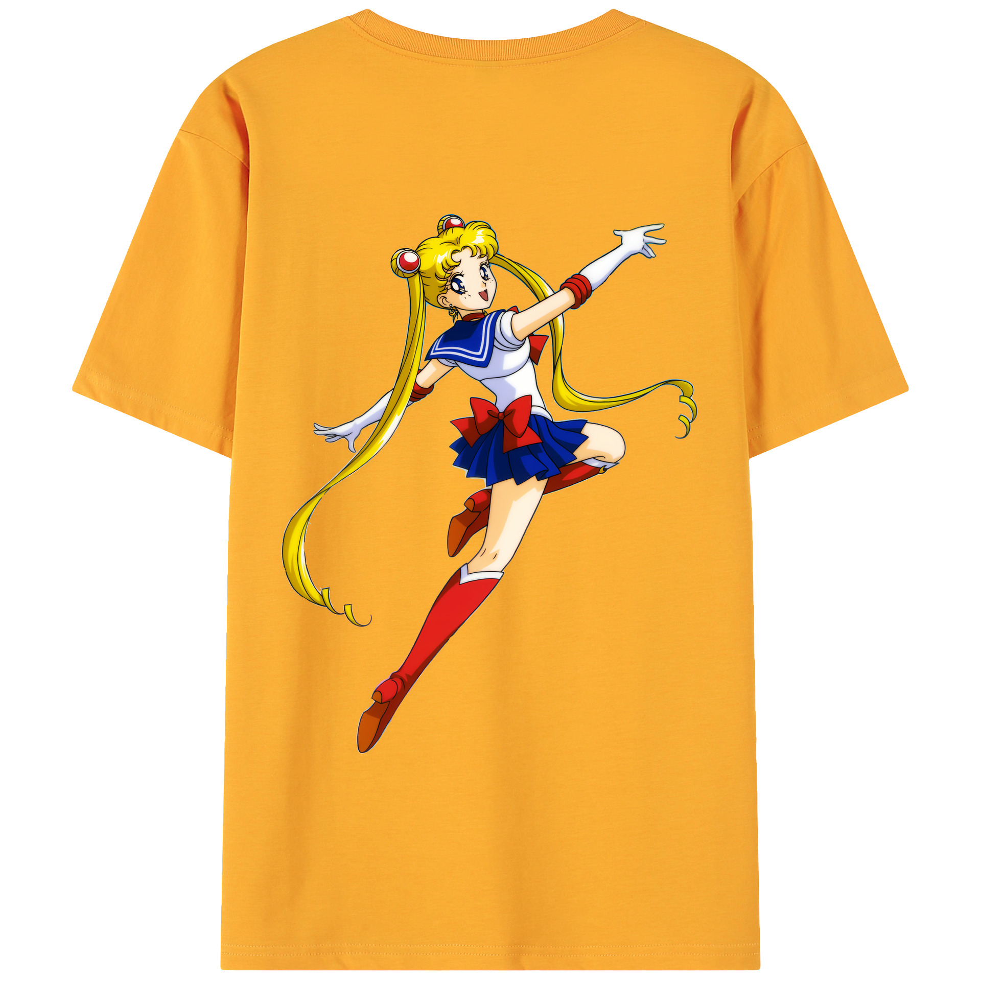 （画像用） 美少女戦士セーラームーン 月野 うさぎ つきの うさぎ Sailor Moon Tsukino Usagi 綿100％ メンズ半袖Tシャツ（バックプリント） 通気性
