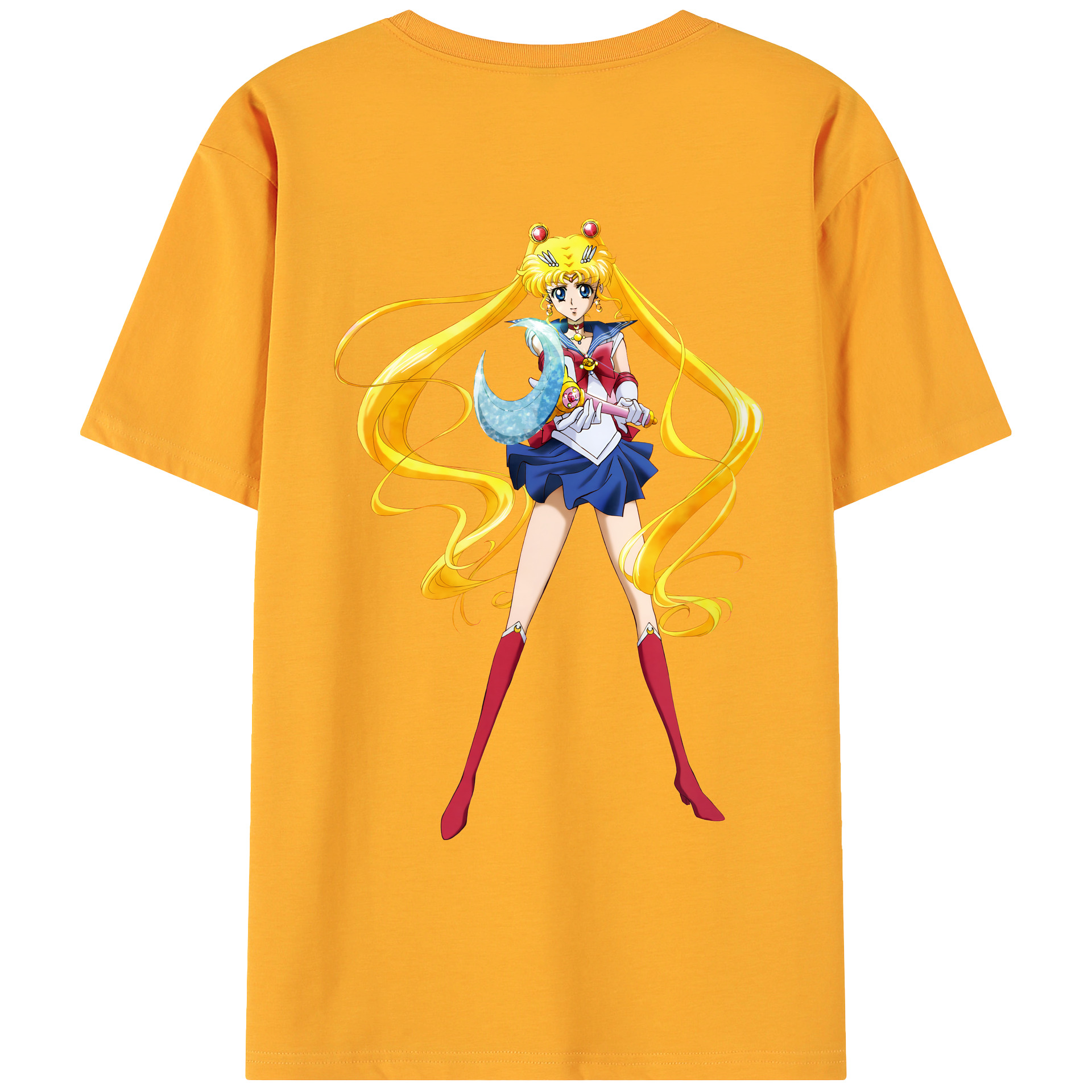 （画像用） 美少女戦士セーラームーン 月野 うさぎ つきの うさぎ Sailor Moon Tsukino Usagi 綿100％ メンズ半袖Tシャツ（バックプリント） 通気性