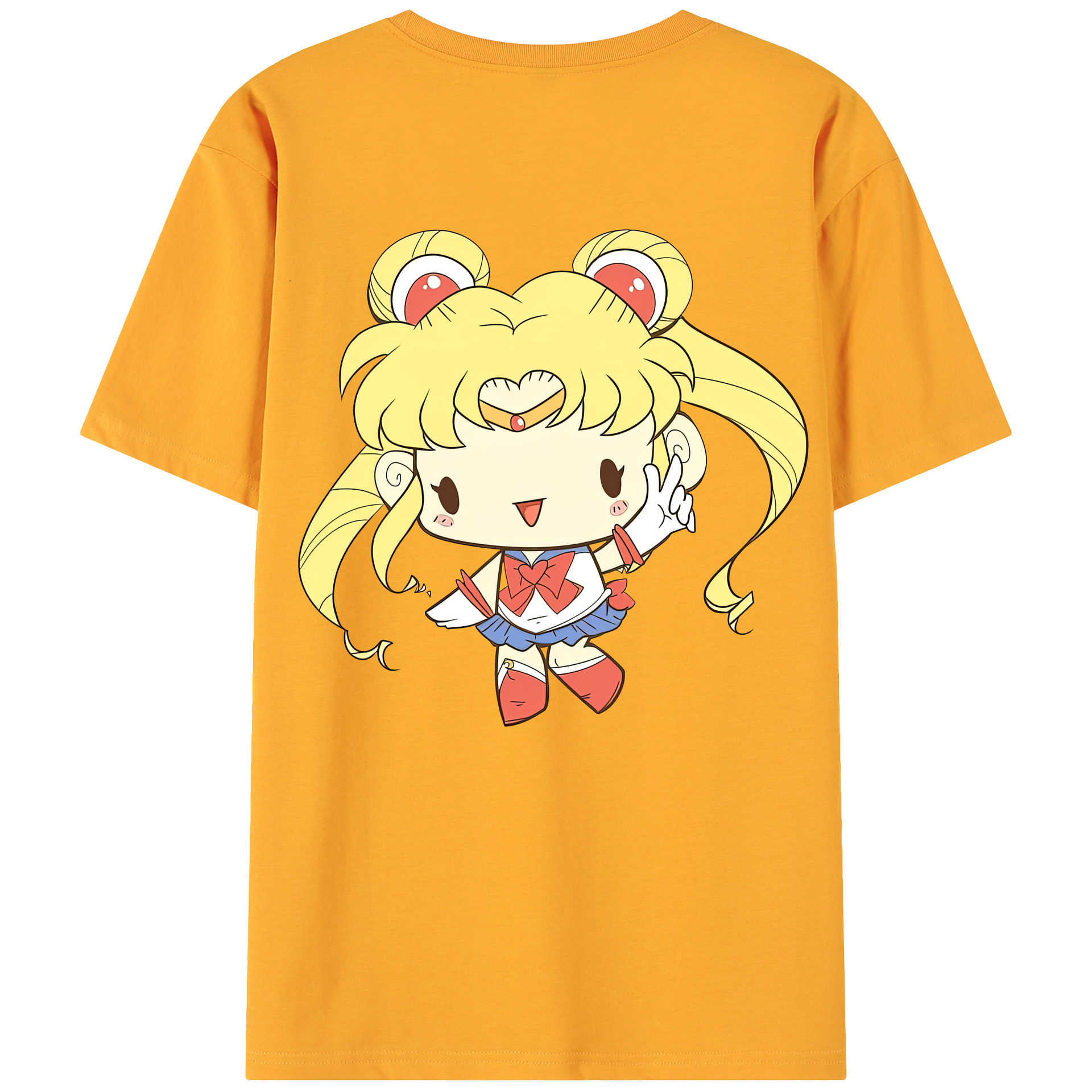 （画像用） 美少女戦士セーラームーン 月野 うさぎ つきの うさぎ Sailor Moon Tsukino Usagi 綿100％ メンズ半袖Tシャツ（バックプリント） 通気性