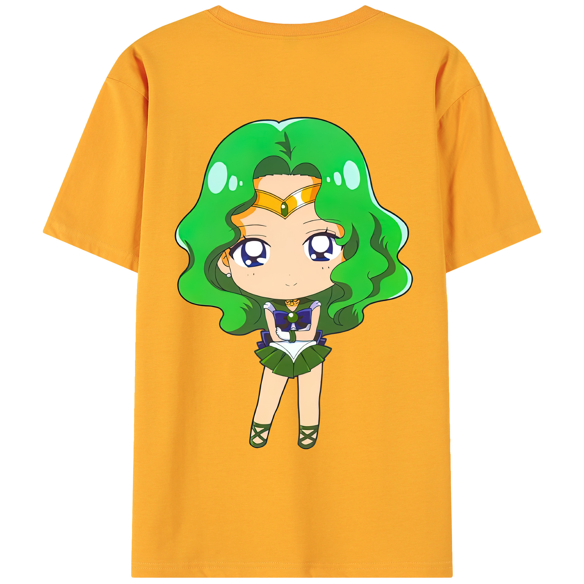 （画像用） 美少女戦士セーラームーン 海王 みちる（かいおう みちる） Sailor Moon Kaiou Michiru 綿100％ メンズ半袖Tシャツ（バックプリント） 通気性