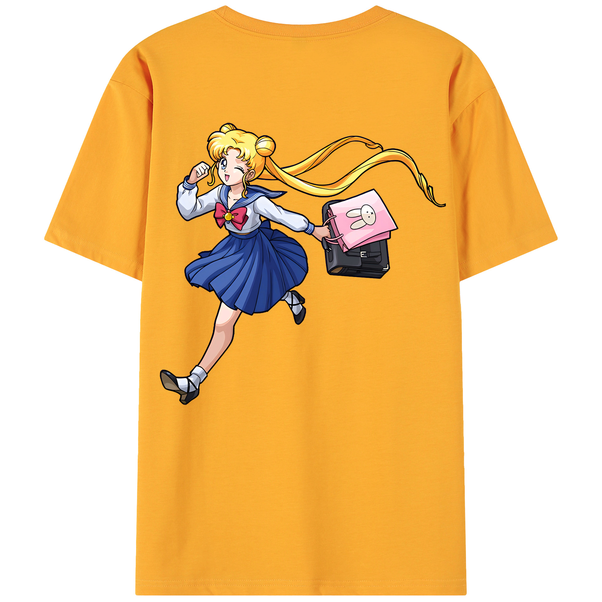 （画像用） 美少女戦士セーラームーン 愛野 美奈子 あいの みなこ Sailor Moon Aino Minako 綿100％ メンズ半袖Tシャツ（バックプリント） 通気性