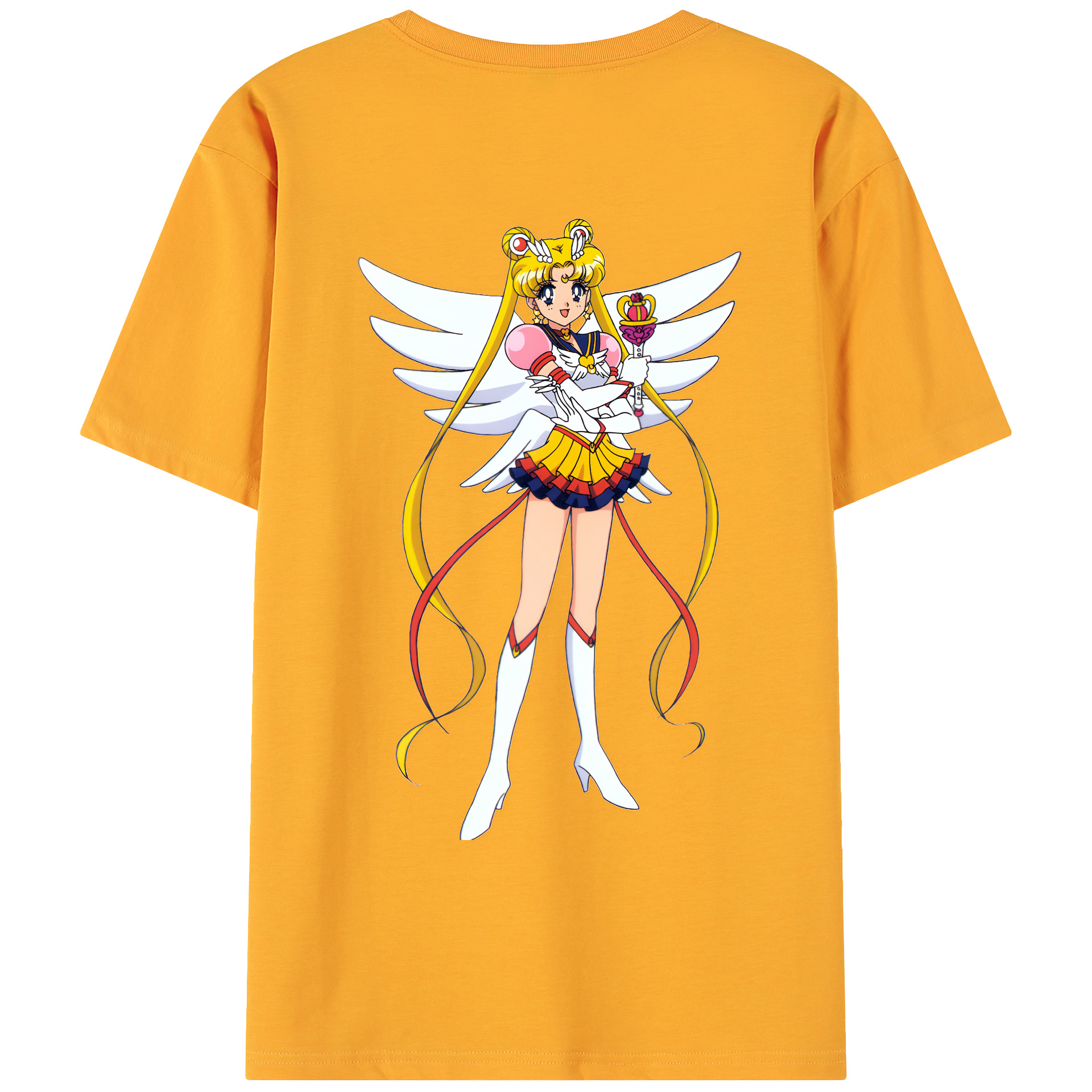 （画像用） 美少女戦士セーラームーン 月野 うさぎ つきの うさぎ Sailor Moon Tsukino Usagi 綿100％ メンズ半袖Tシャツ（バックプリント） 通気性