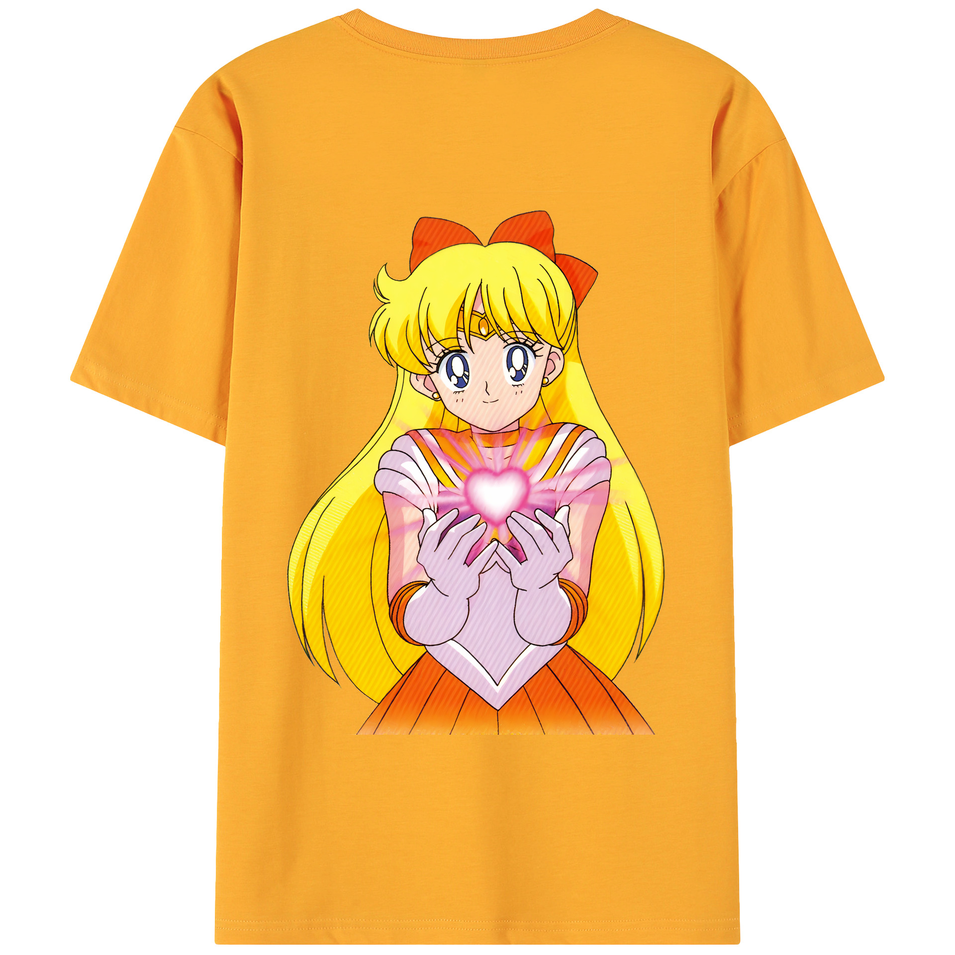 （画像用） 美少女戦士セーラームーン 愛野 美奈子 あいの みなこ Sailor Moon Aino Minako 綿100％ メンズ半袖Tシャツ（バックプリント） 通気性