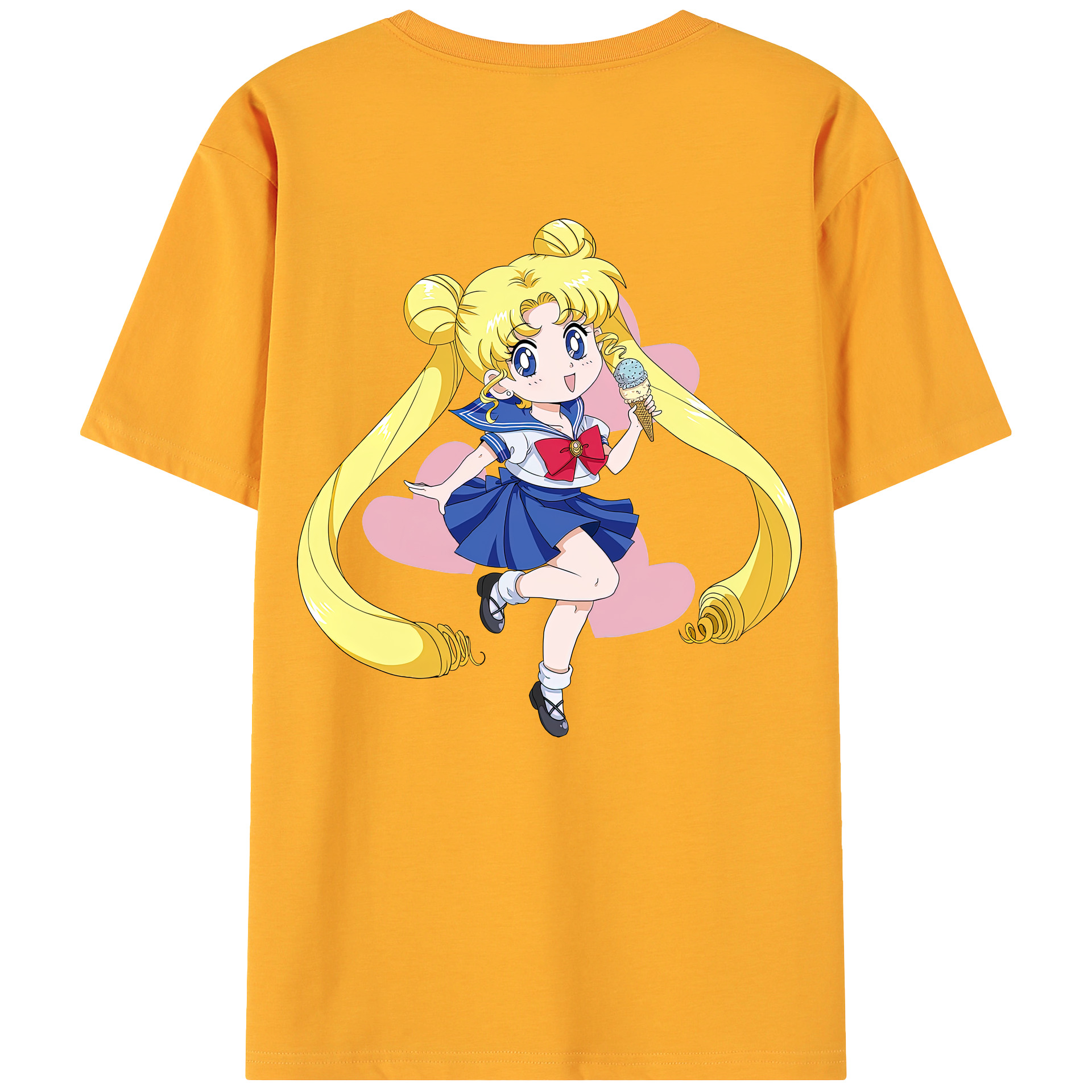 （画像用） 美少女戦士セーラームーン 愛野 美奈子 あいの みなこ Sailor Moon Aino Minako 綿100％ メンズ半袖Tシャツ（バックプリント） 通気性