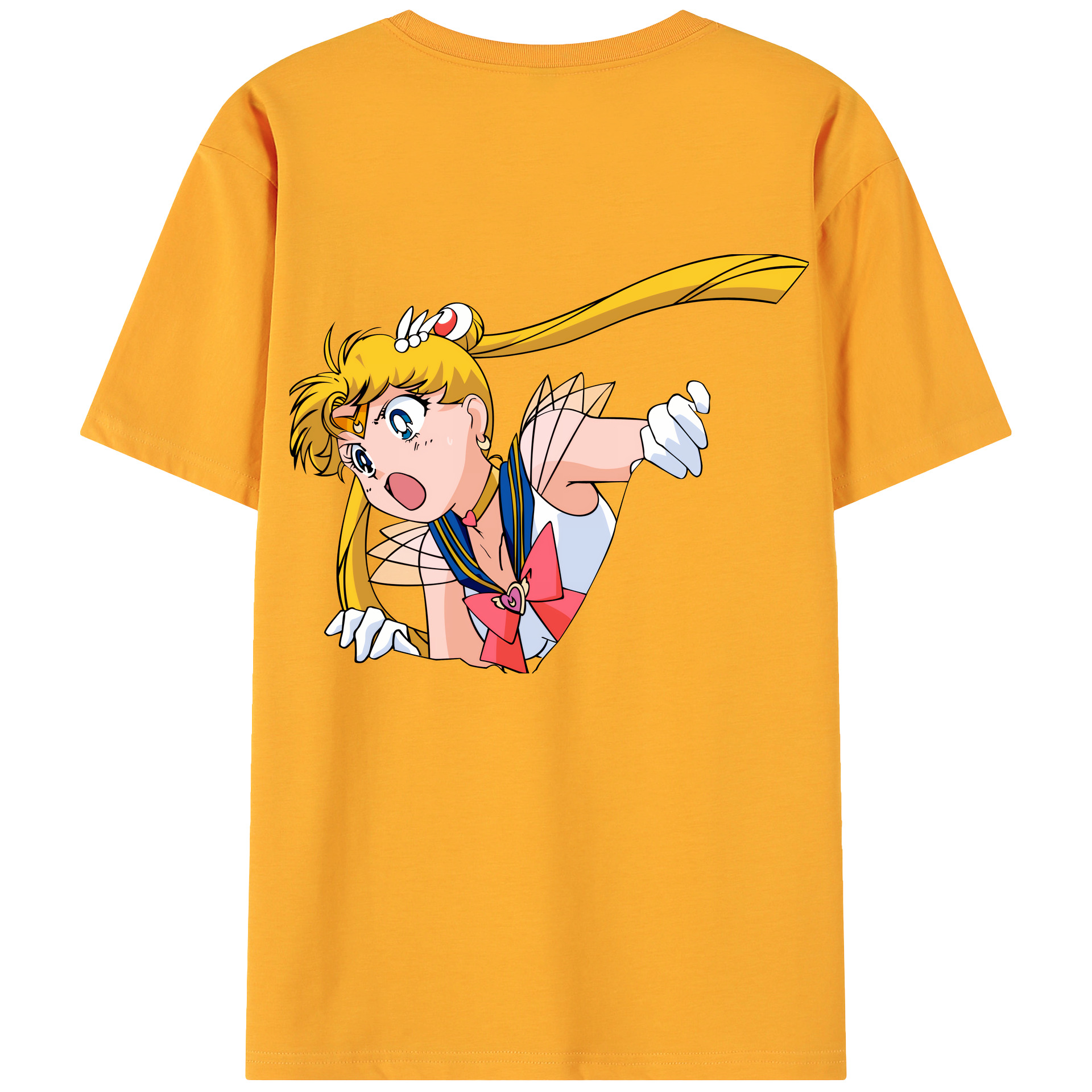 （画像用） 美少女戦士セーラームーン 月野 うさぎ つきの うさぎ Sailor Moon Tsukino Usagi 綿100％ メンズ半袖Tシャツ（バックプリント） 通気性