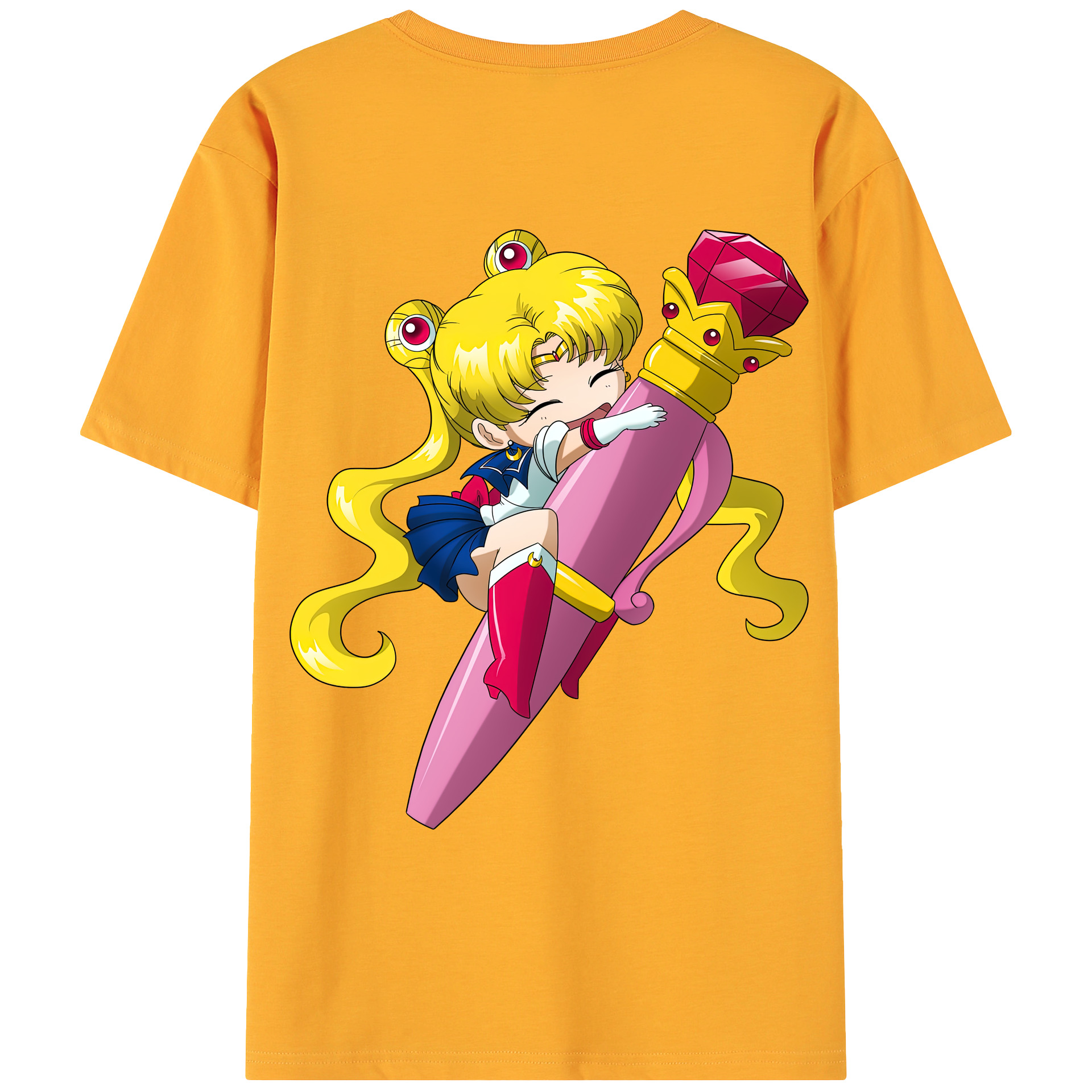 （画像用） 美少女戦士セーラームーン 月野 うさぎ つきの うさぎ Sailor Moon Tsukino Usagi 綿100％ メンズ半袖Tシャツ（バックプリント） 通気性