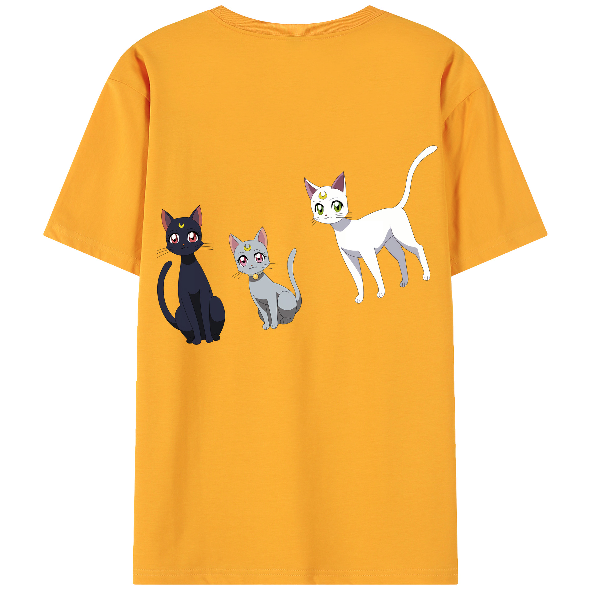 （画像用） 美少女戦士セーラームーン Sailor Moon 綿100％ メンズ半袖Tシャツ（バックプリント） 通気性