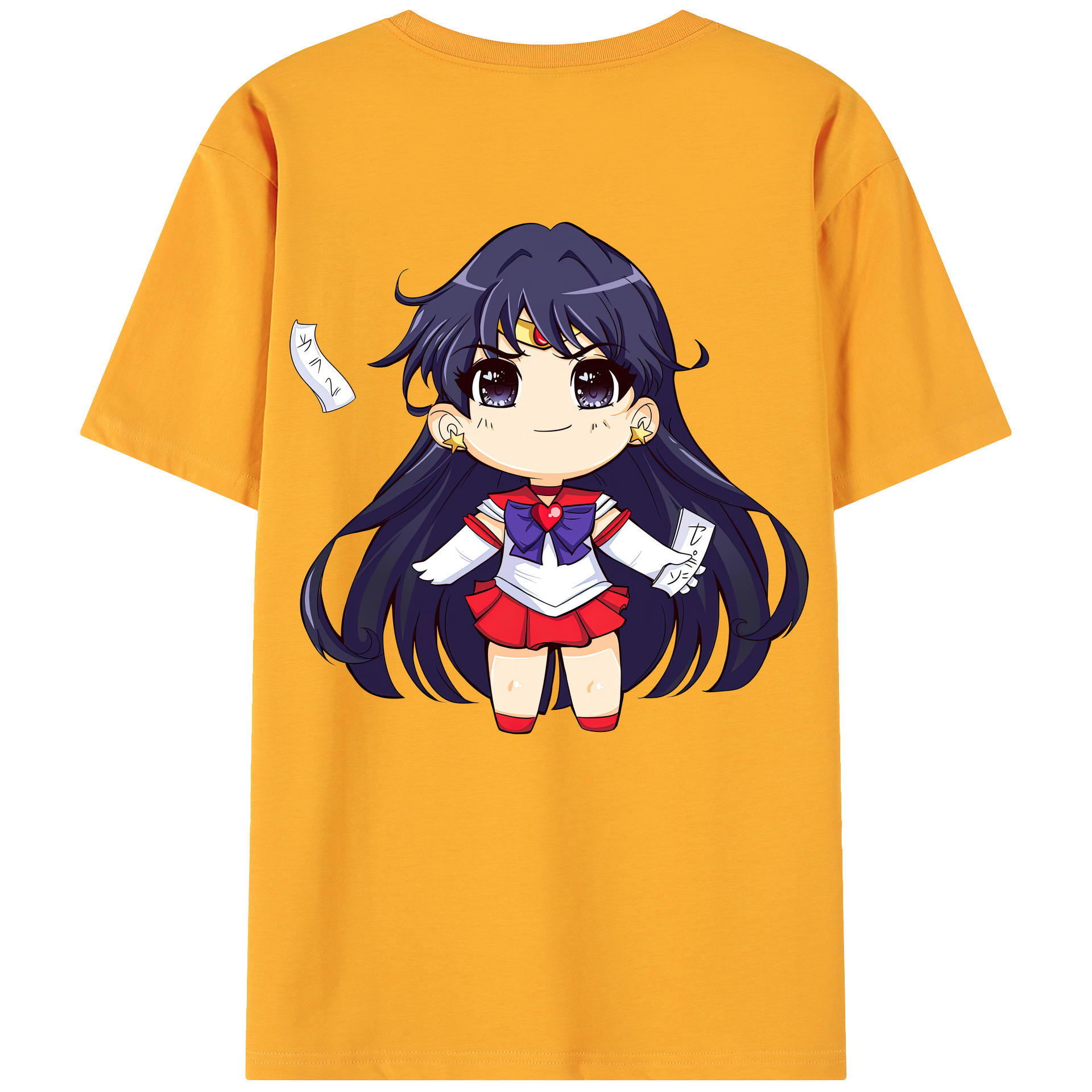 （画像用） 美少女戦士セーラームーン 火野レイ ひの レイ Sailor Moon Hino Rei （セーラーマーズ,Sailor Mars） 綿100％ メンズ半袖Tシャツ（バックプリント） 通気性