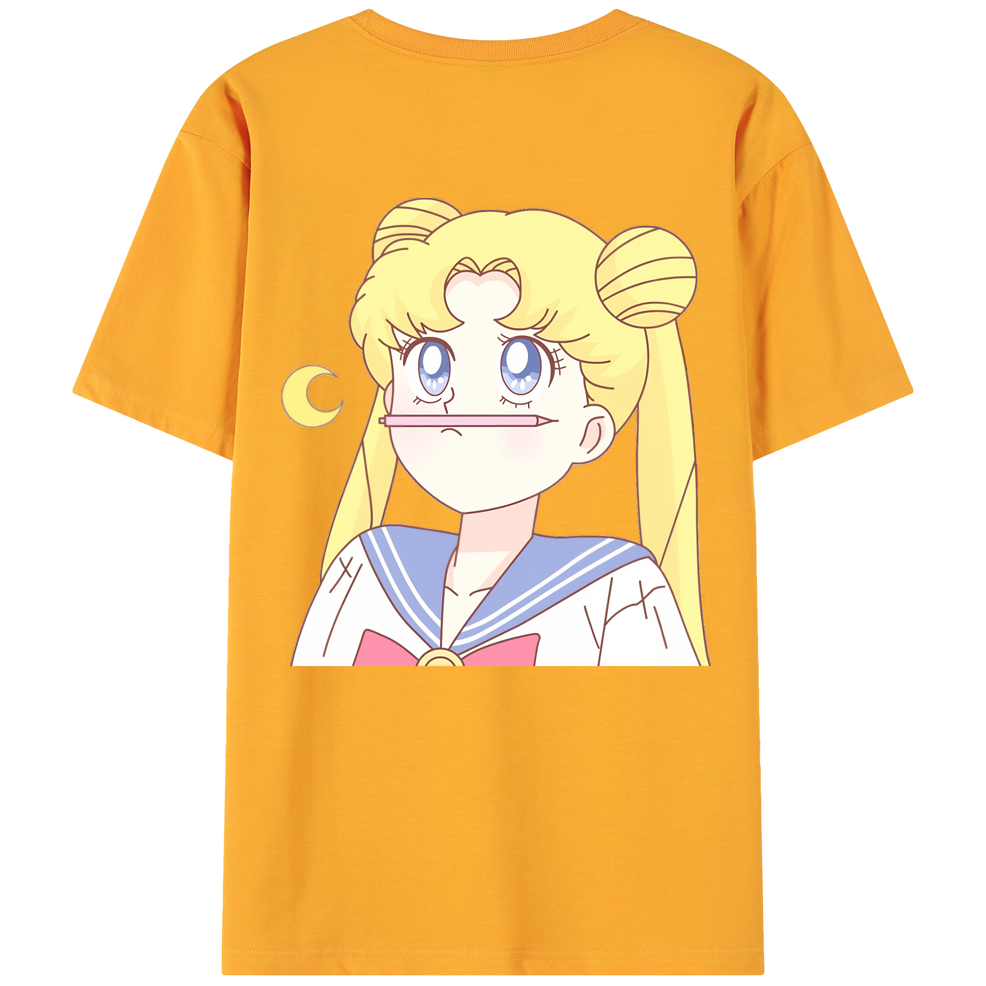 （画像用） 美少女戦士セーラームーン 愛野 美奈子 あいの みなこ Sailor Moon Aino Minako 綿100％ メンズ半袖Tシャツ（バックプリント） 通気性