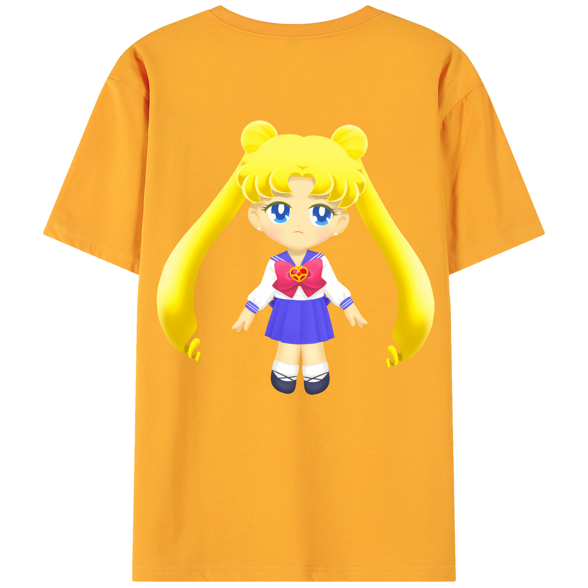 （画像用） 美少女戦士セーラームーン 愛野 美奈子 あいの みなこ Sailor Moon Aino Minako 綿100％ メンズ半袖Tシャツ（バックプリント） 通気性