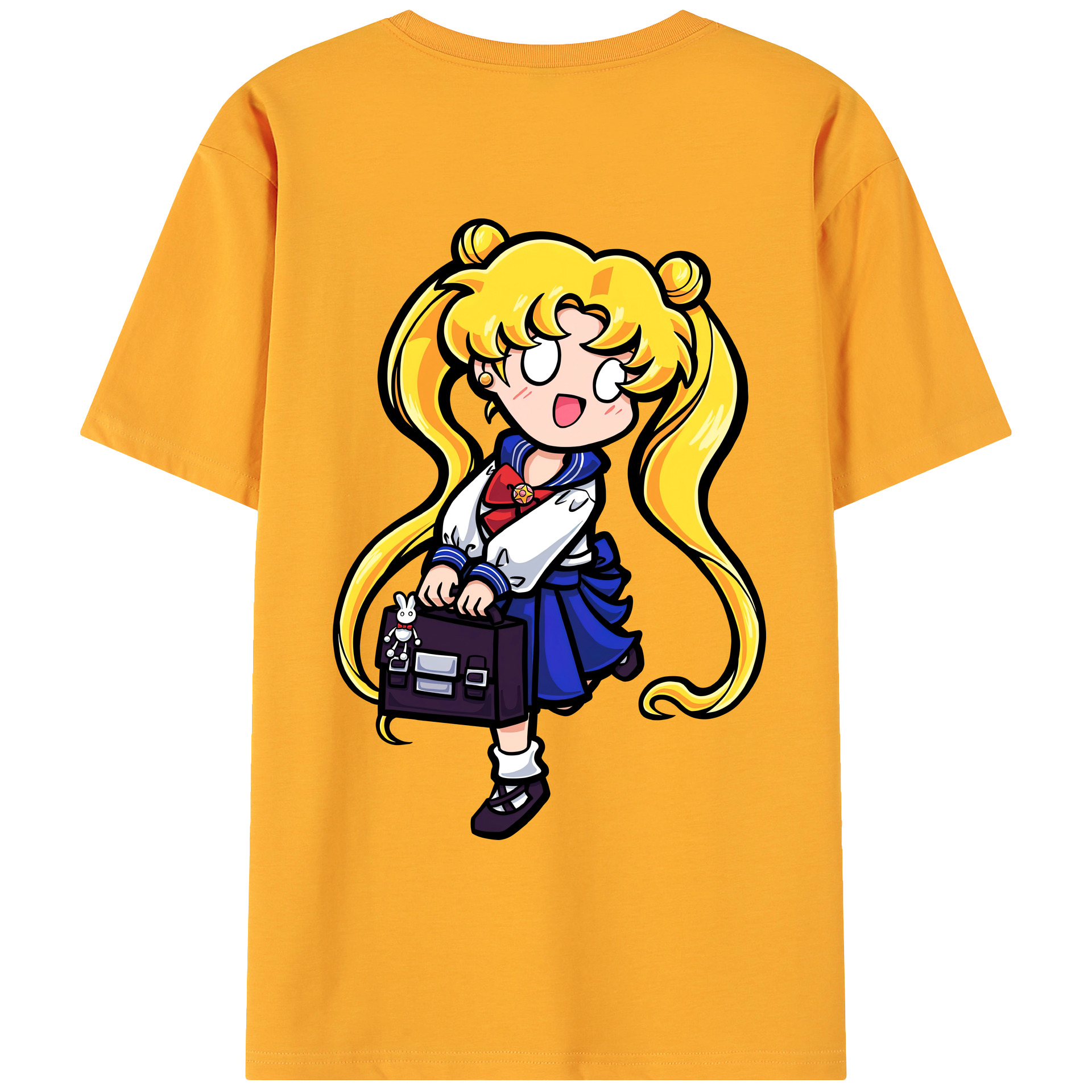 （画像用） 美少女戦士セーラームーン 愛野 美奈子 あいの みなこ Sailor Moon Aino Minako 綿100％ メンズ半袖Tシャツ（バックプリント） 通気性