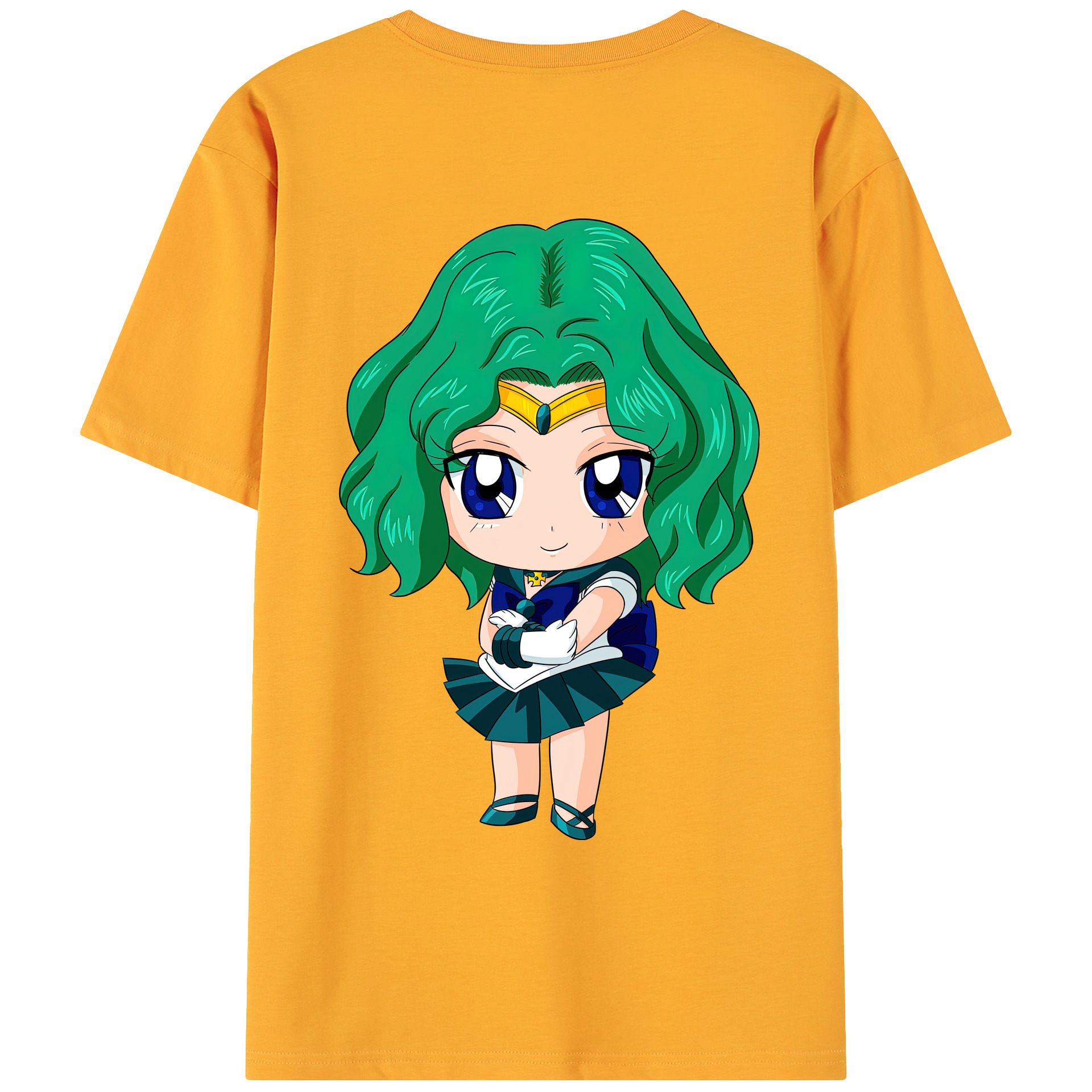 （画像用） 美少女戦士セーラームーン 海王 みちる（かいおう みちる） Sailor Moon Kaiou Michiru 綿100％ メンズ半袖Tシャツ（バックプリント） 通気性