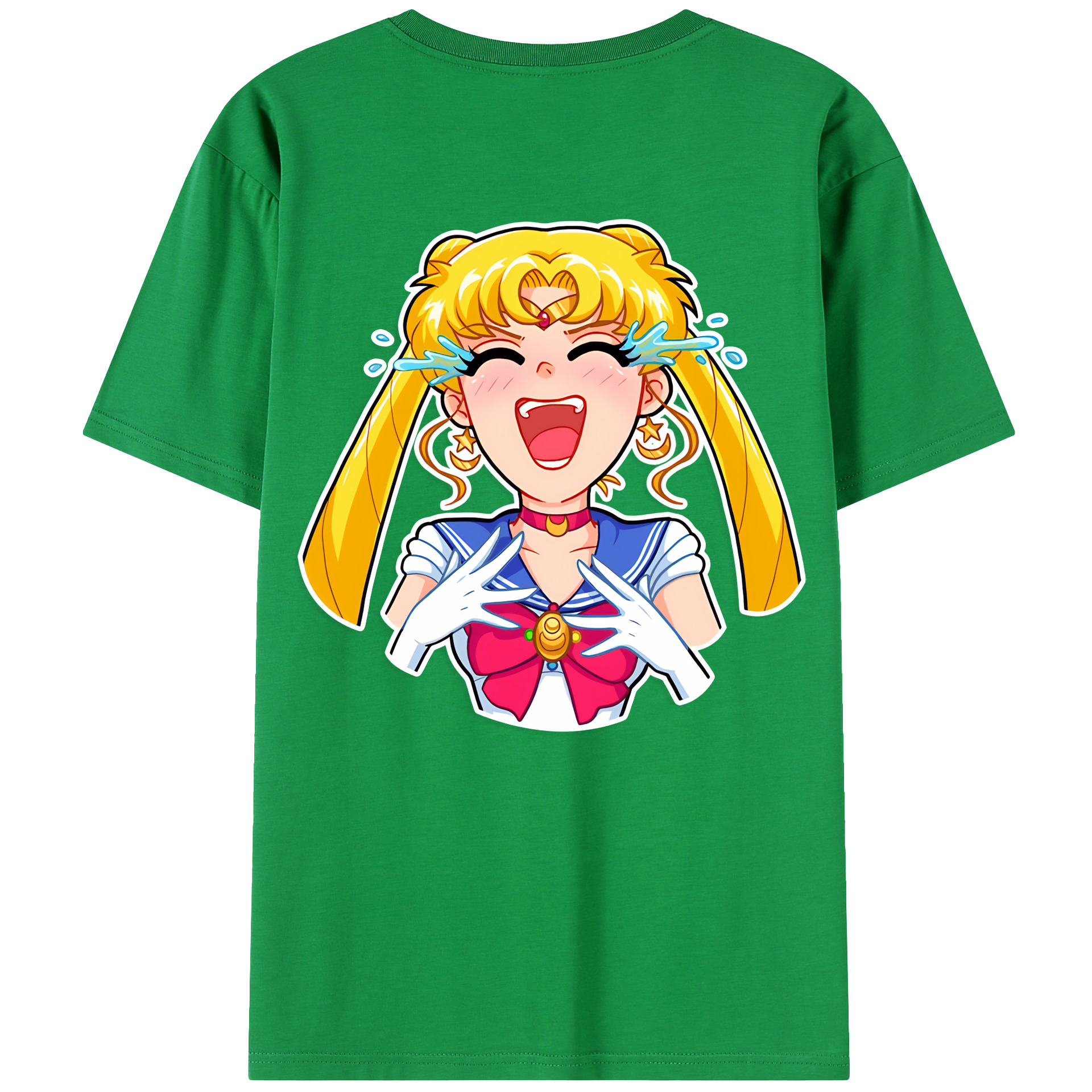 （画像用） 美少女戦士セーラームーン 月野 うさぎ つきの うさぎ Sailor Moon Tsukino Usagi 綿100％ メンズ半袖Tシャツ（バックプリント） 通気性