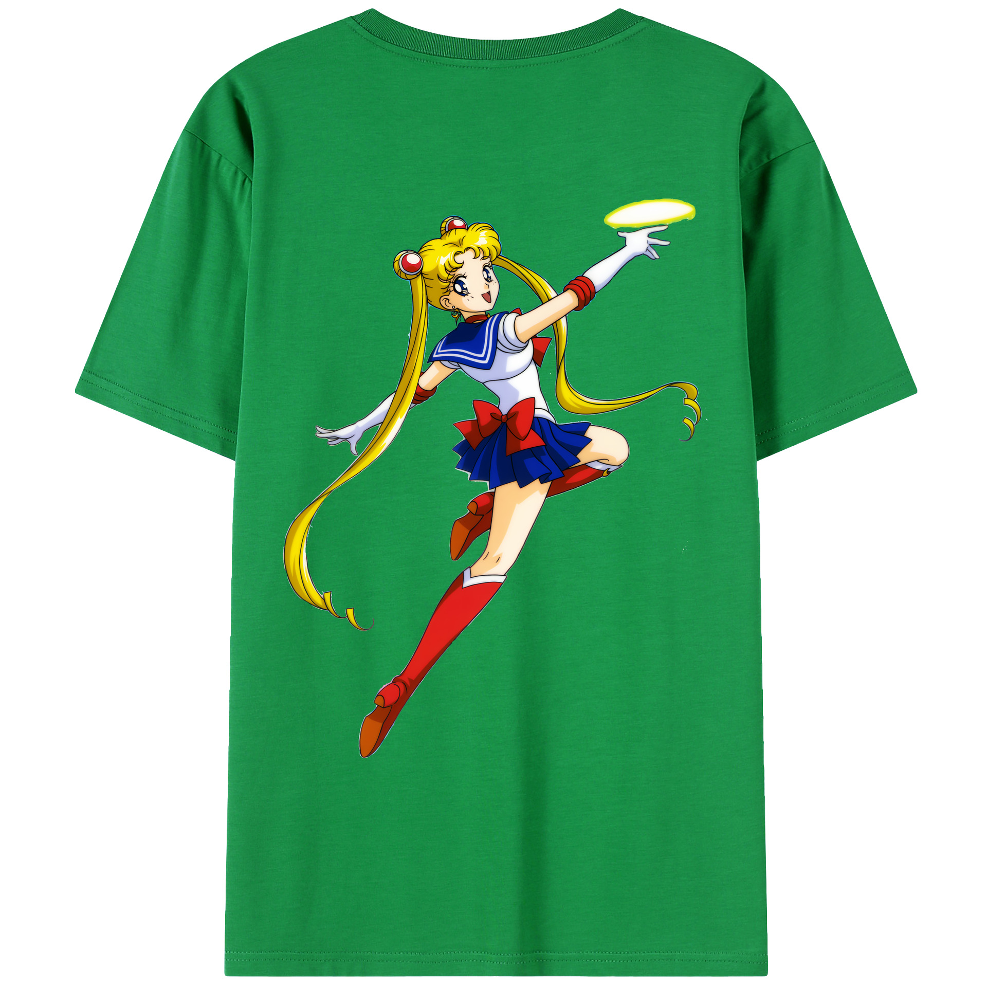 （画像用） 美少女戦士セーラームーン 月野 うさぎ つきの うさぎ Sailor Moon Tsukino Usagi 綿100％ メンズ半袖Tシャツ（バックプリント） 通気性