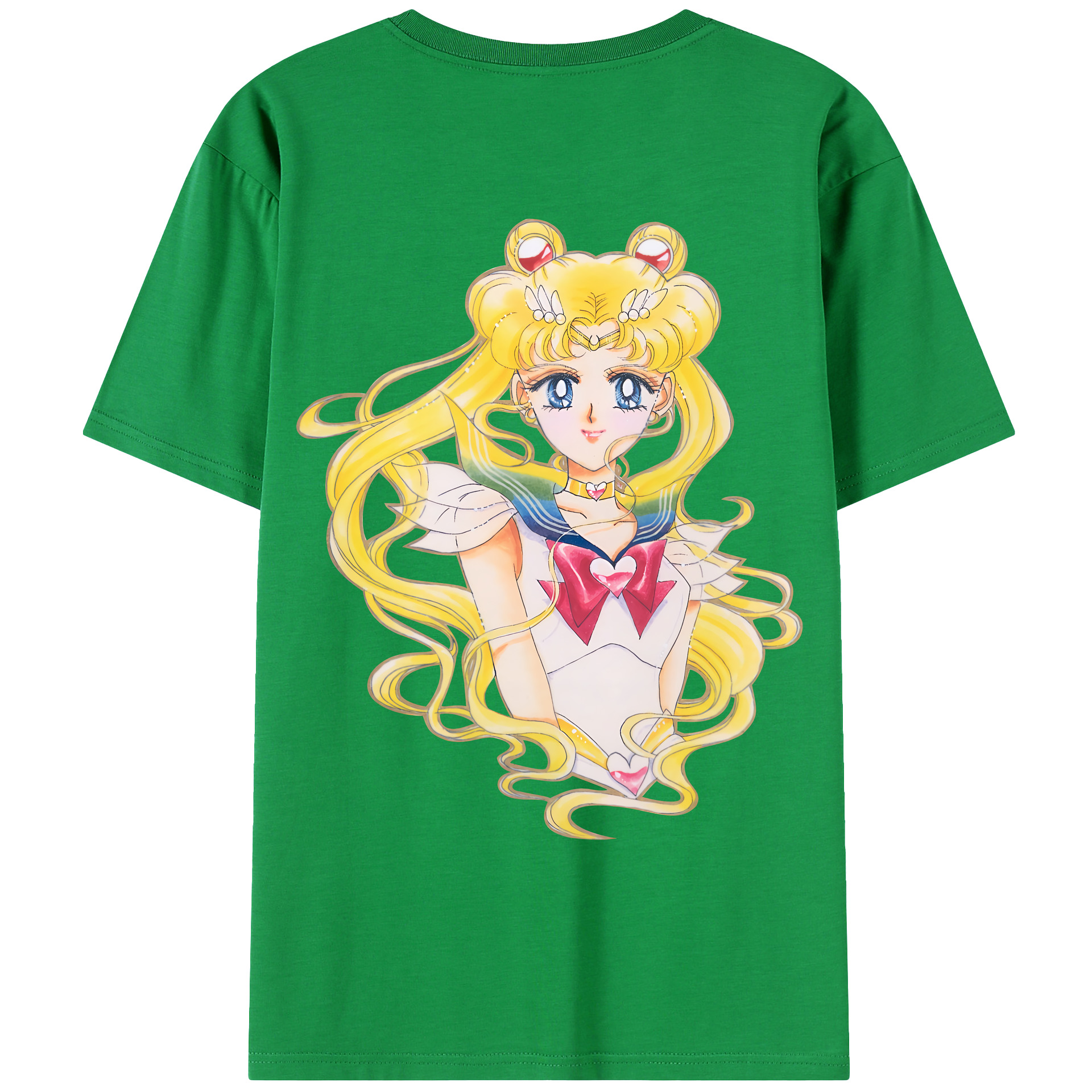 （画像用） 美少女戦士セーラームーン 月野 うさぎ つきの うさぎ Sailor Moon Tsukino Usagi 綿100％ メンズ半袖Tシャツ（バックプリント） 通気性
