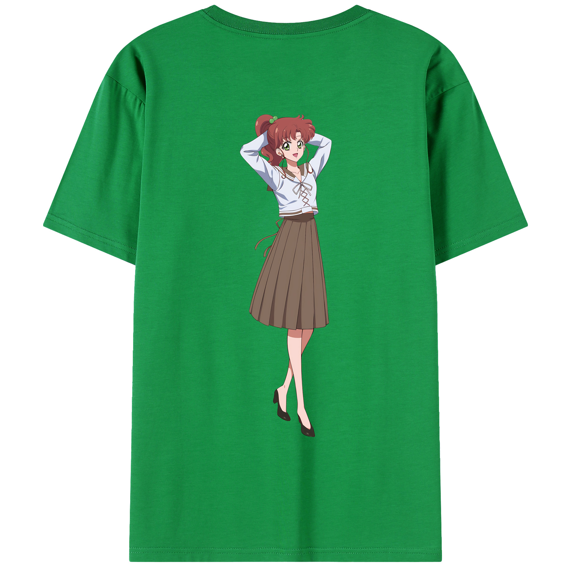 （画像用） 美少女戦士セーラームーン 木野 まこと きの まこと Sailor Moon Kino Makoto （セーラージュピター；Sailor Jupiter） 綿100％ メンズ半袖Tシャツ（バックプリント） 通気性