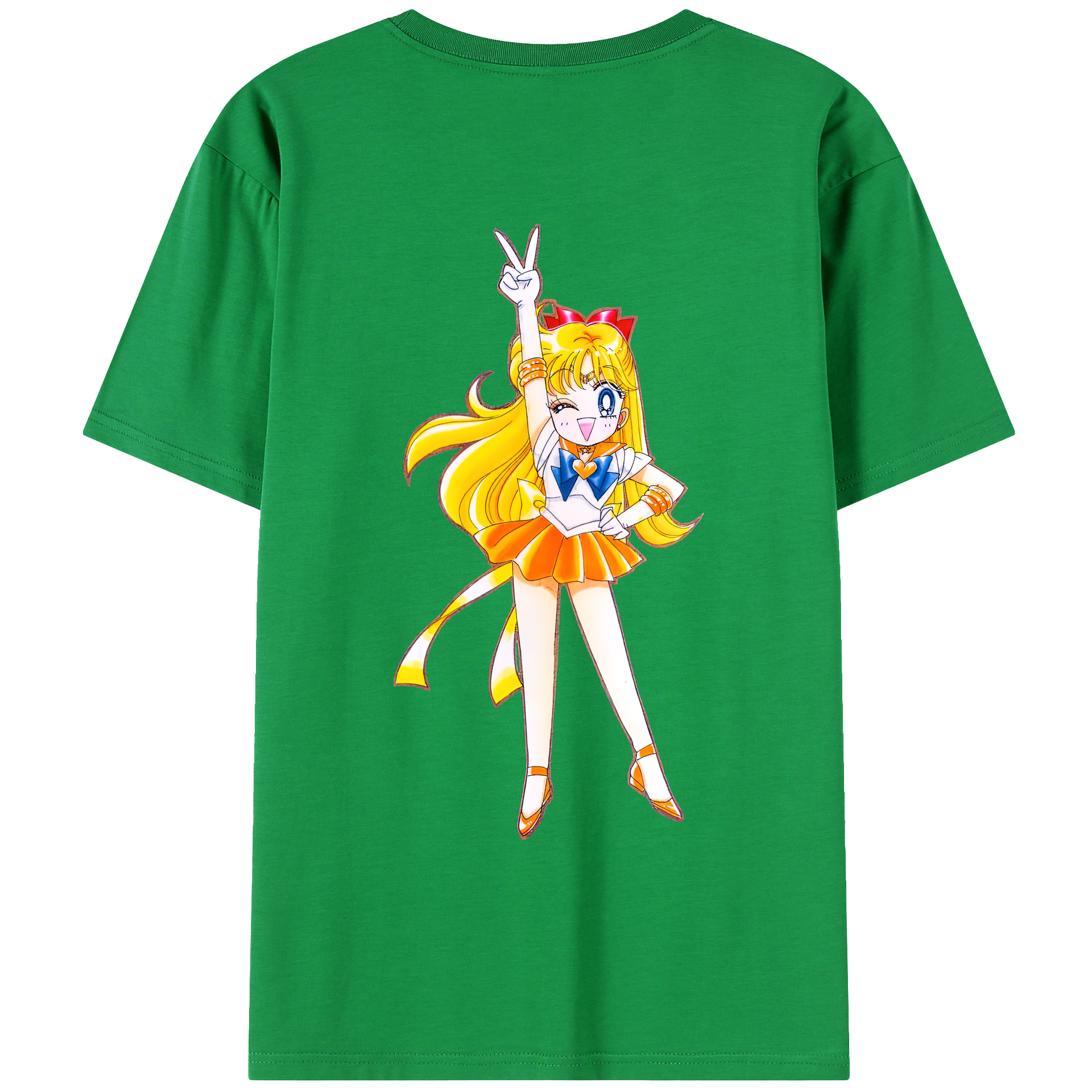 （画像用） 美少女戦士セーラームーン 愛野 美奈子 あいの みなこ Sailor Moon Aino Minako 綿100％ メンズ半袖Tシャツ（バックプリント） 通気性