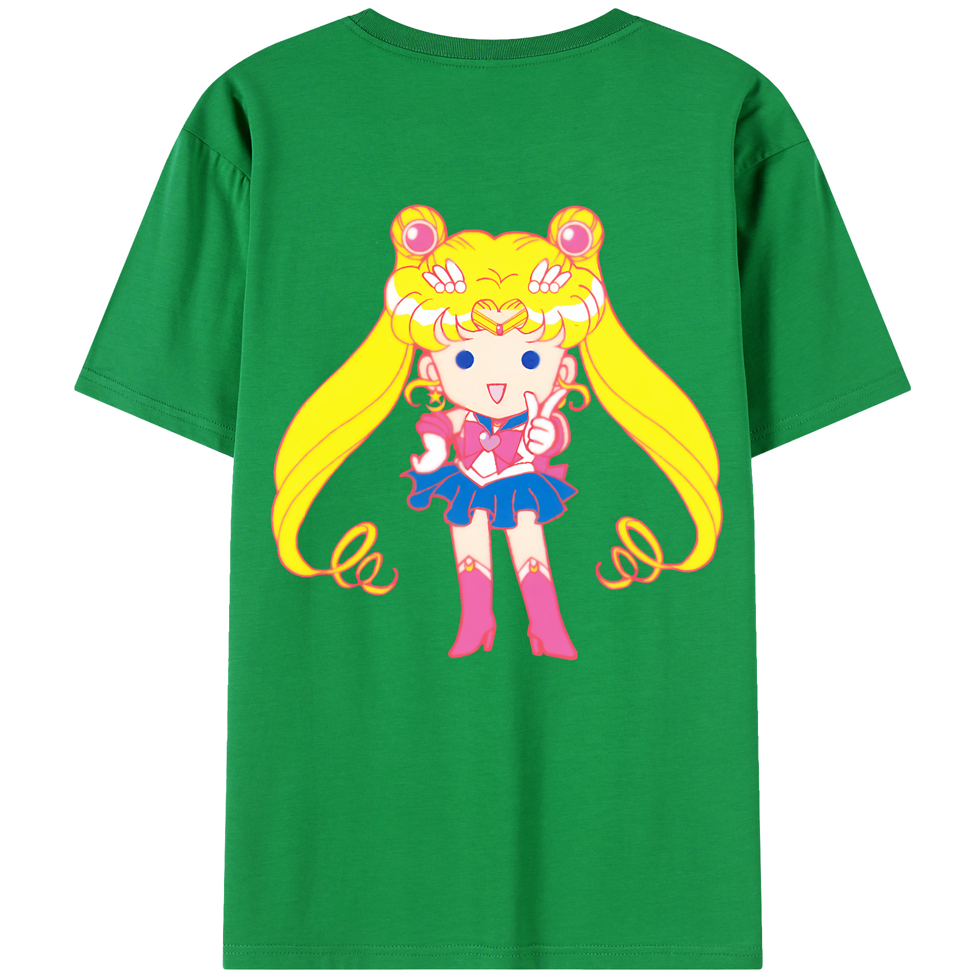 （画像用） 美少女戦士セーラームーン 月野 うさぎ つきの うさぎ Sailor Moon Tsukino Usagi 綿100％ メンズ半袖Tシャツ（バックプリント） 通気性