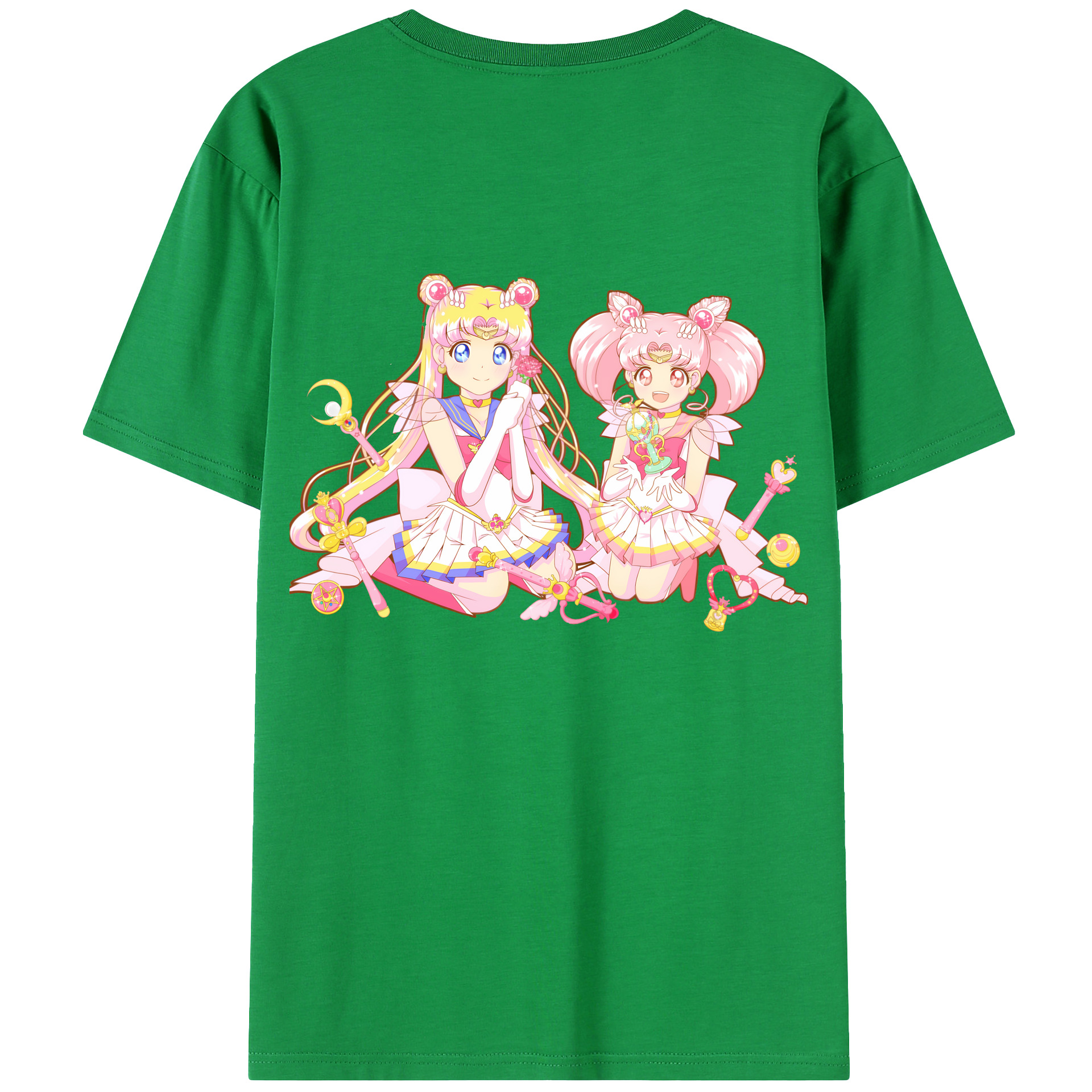 （画像用） 美少女戦士セーラームーン 月野 うさぎ つきの うさぎ Sailor Moon Tsukino Usagi 綿100％ メンズ半袖Tシャツ（バックプリント） 通気性