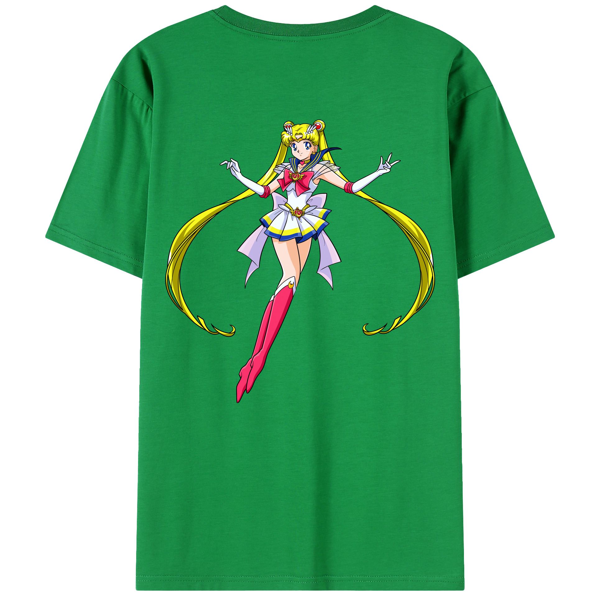 （画像用） 美少女戦士セーラームーン 月野 うさぎ つきの うさぎ Sailor Moon Tsukino Usagi 綿100％ メンズ半袖Tシャツ（バックプリント） 通気性