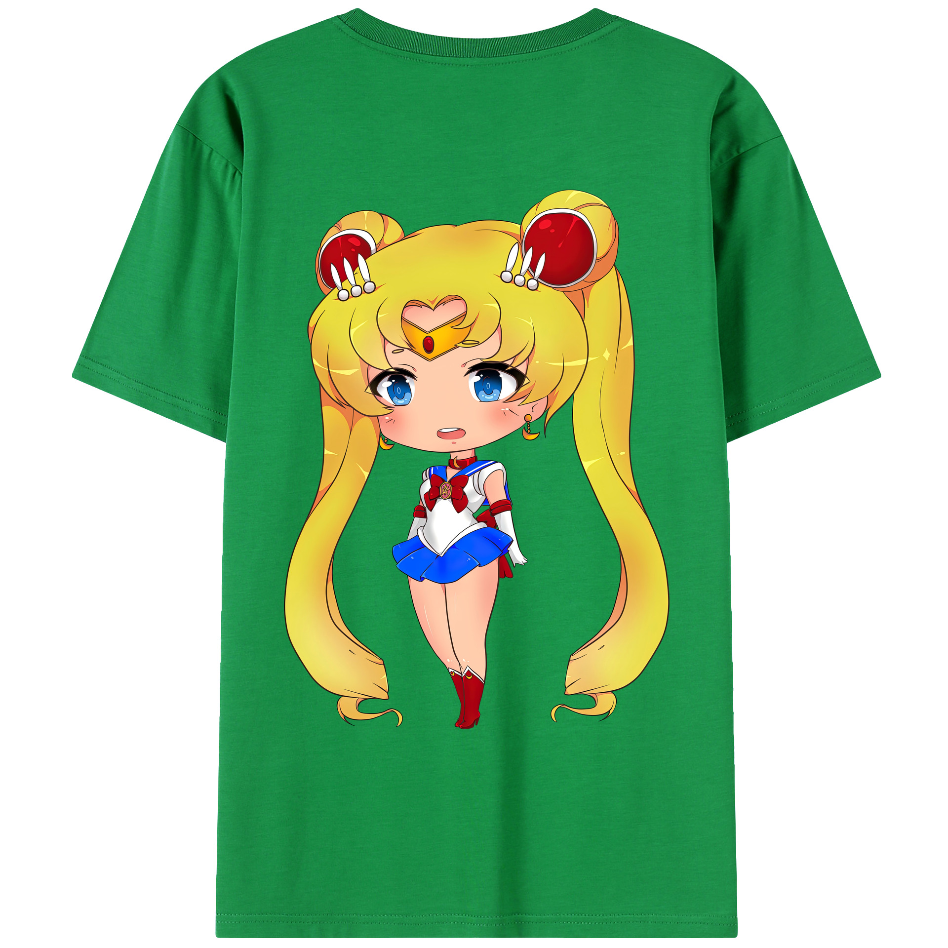 （画像用） 美少女戦士セーラームーン 月野 うさぎ つきの うさぎ Sailor Moon Tsukino Usagi 綿100％ メンズ半袖Tシャツ（バックプリント） 通気性