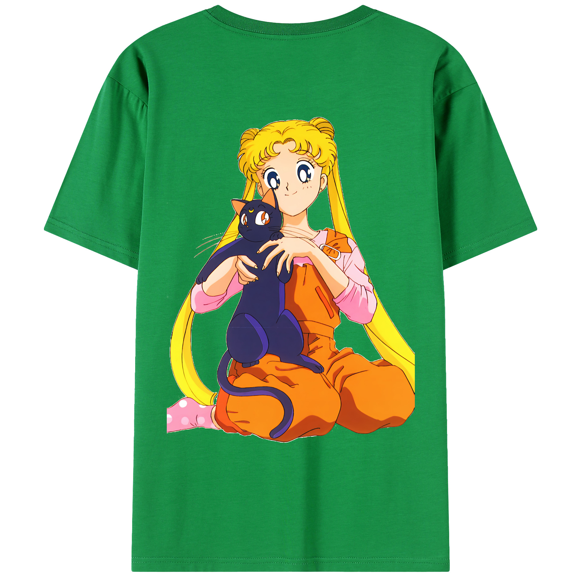 （画像用） 美少女戦士セーラームーン 愛野 美奈子 あいの みなこ Sailor Moon Aino Minako 綿100％ メンズ半袖Tシャツ（バックプリント） 通気性