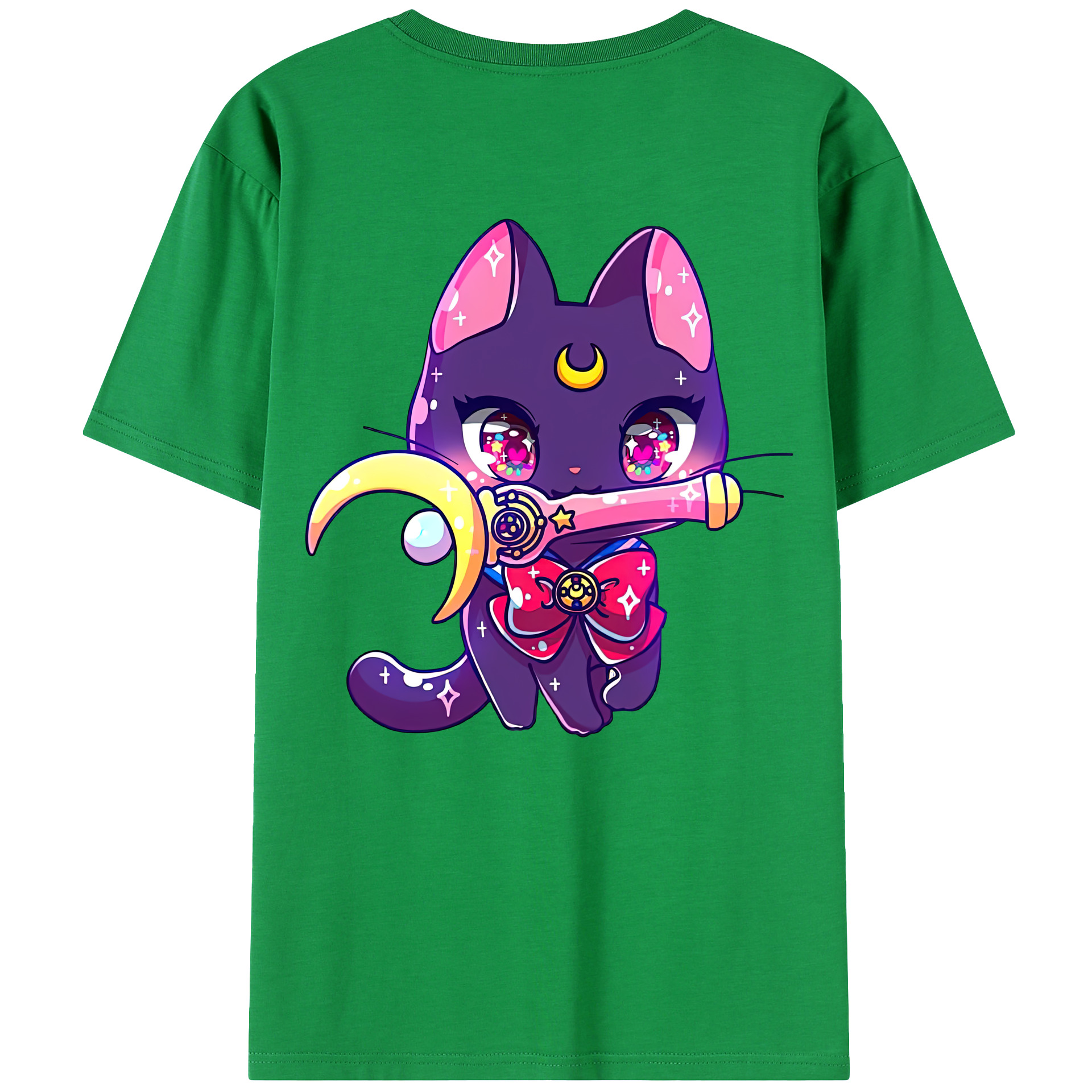 （画像用） 美少女戦士セーラームーン Sailor Moon 綿100％ メンズ半袖Tシャツ（バックプリント） 通気性