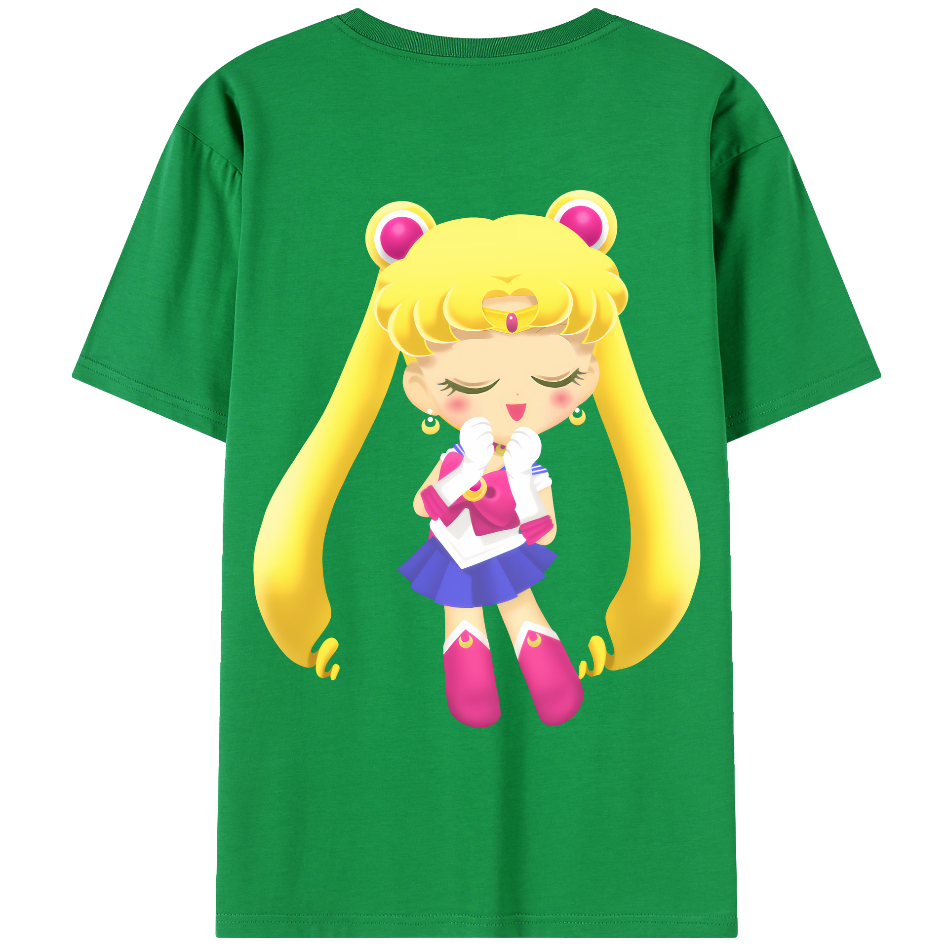 （画像用） 美少女戦士セーラームーン 月野 うさぎ つきの うさぎ Sailor Moon Tsukino Usagi 綿100％ メンズ半袖Tシャツ（バックプリント） 通気性