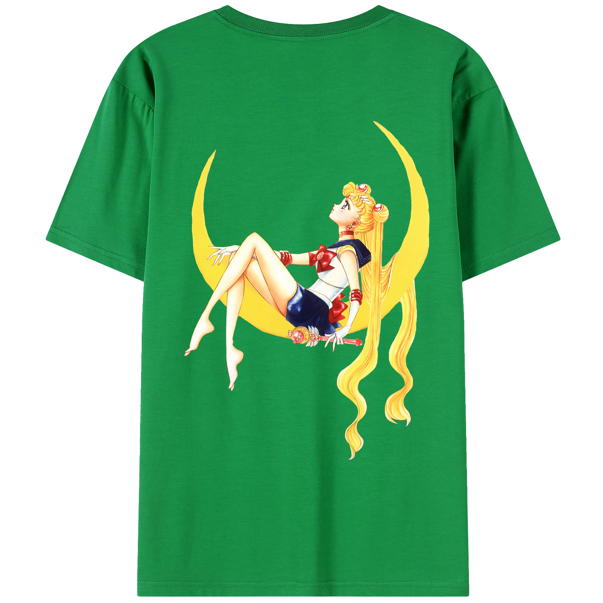 （画像用） 美少女戦士セーラームーン 月野 うさぎ つきの うさぎ Sailor Moon Tsukino Usagi 綿100％ メンズ半袖Tシャツ（バックプリント） 通気性