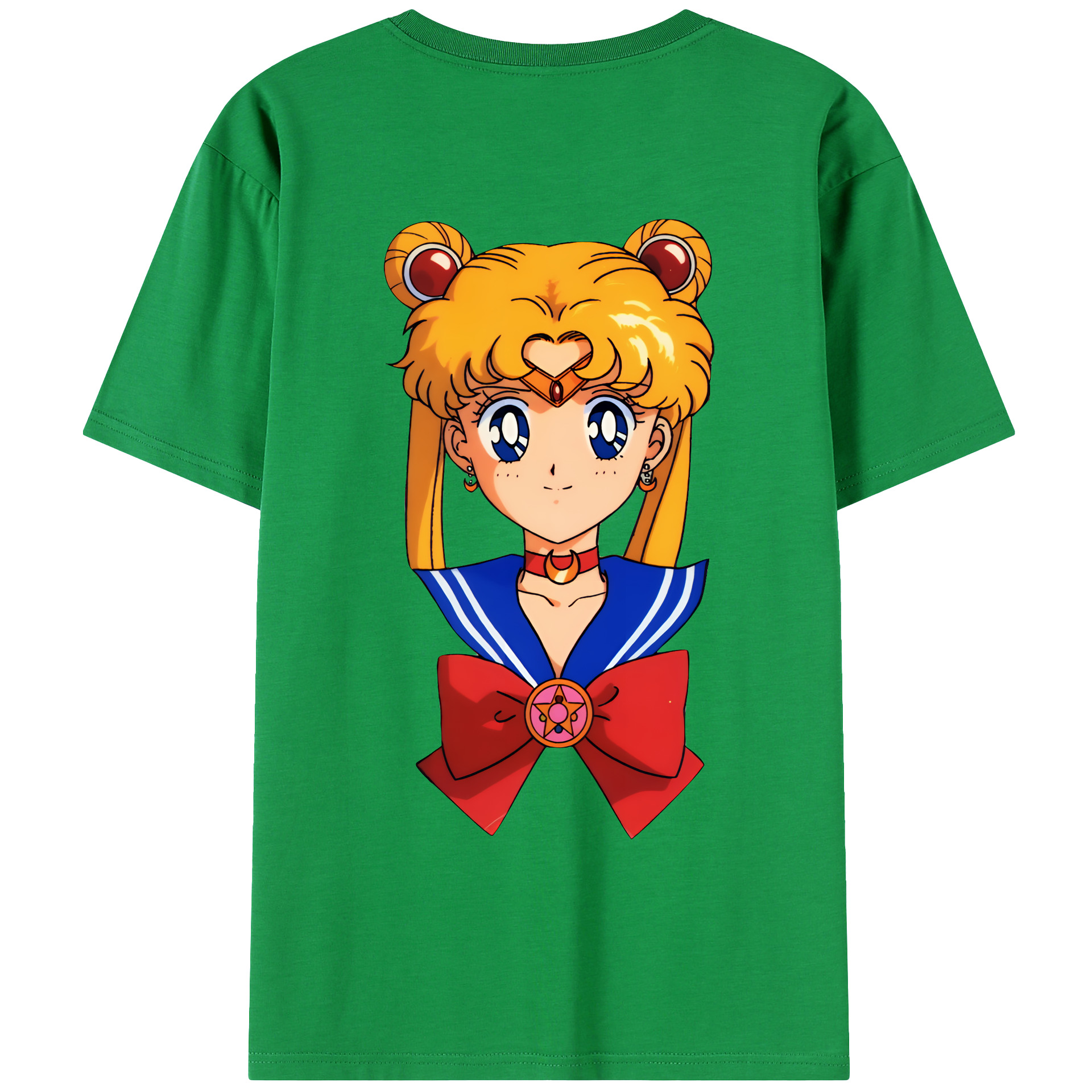 （画像用） 美少女戦士セーラームーン 月野 うさぎ つきの うさぎ Sailor Moon Tsukino Usagi 綿100％ メンズ半袖Tシャツ（バックプリント） 通気性
