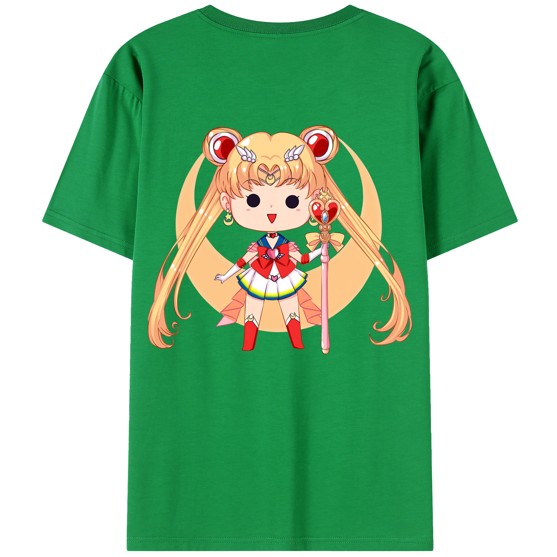 （画像用） 美少女戦士セーラームーン 月野 うさぎ つきの うさぎ Sailor Moon Tsukino Usagi 綿100％ メンズ半袖Tシャツ（バックプリント） 通気性