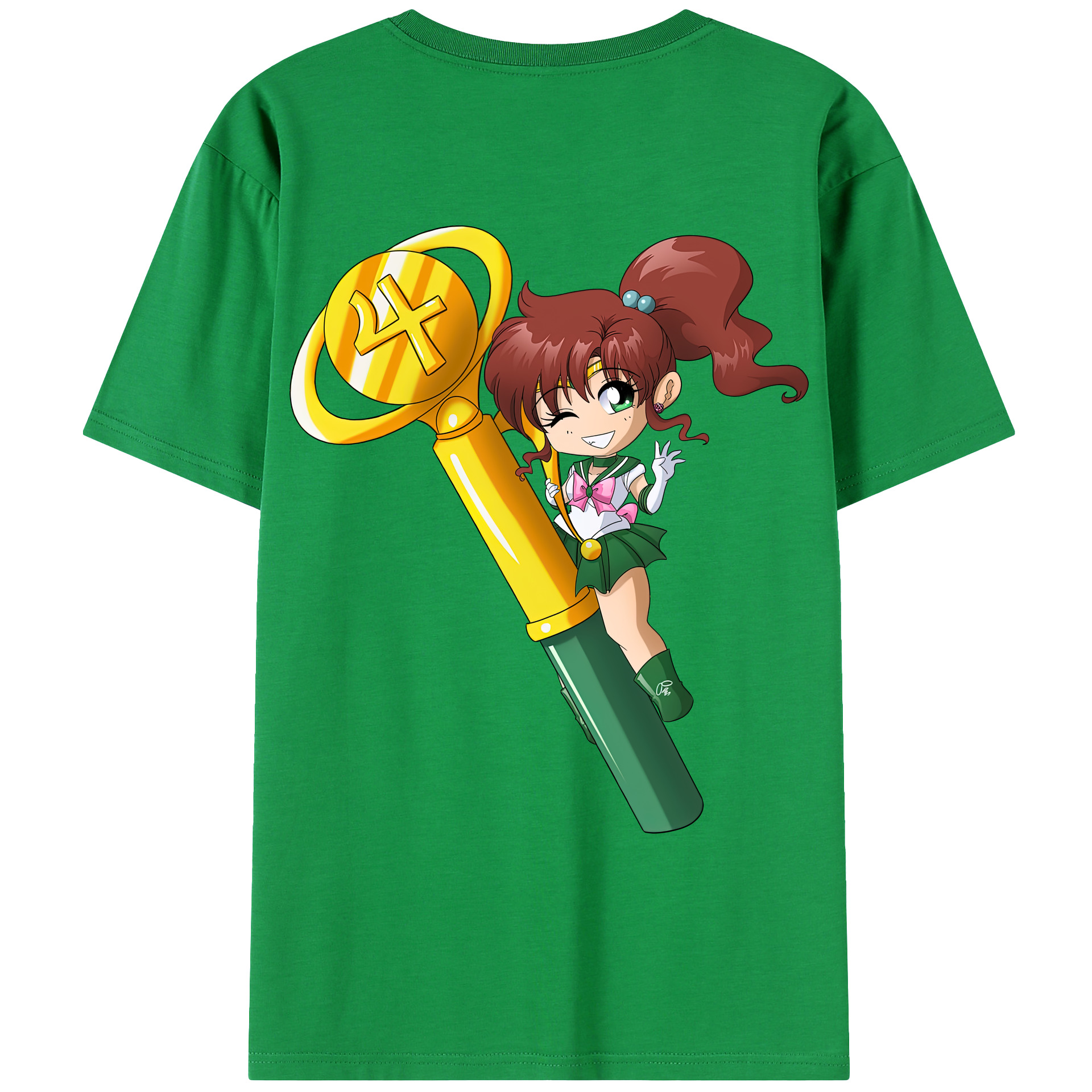 （画像用） 美少女戦士セーラームーン 木野 まこと きの まこと Sailor Moon Kino Makoto （セーラージュピター；Sailor Jupiter） 綿100％ メンズ半袖Tシャツ（バックプリント） 通気性